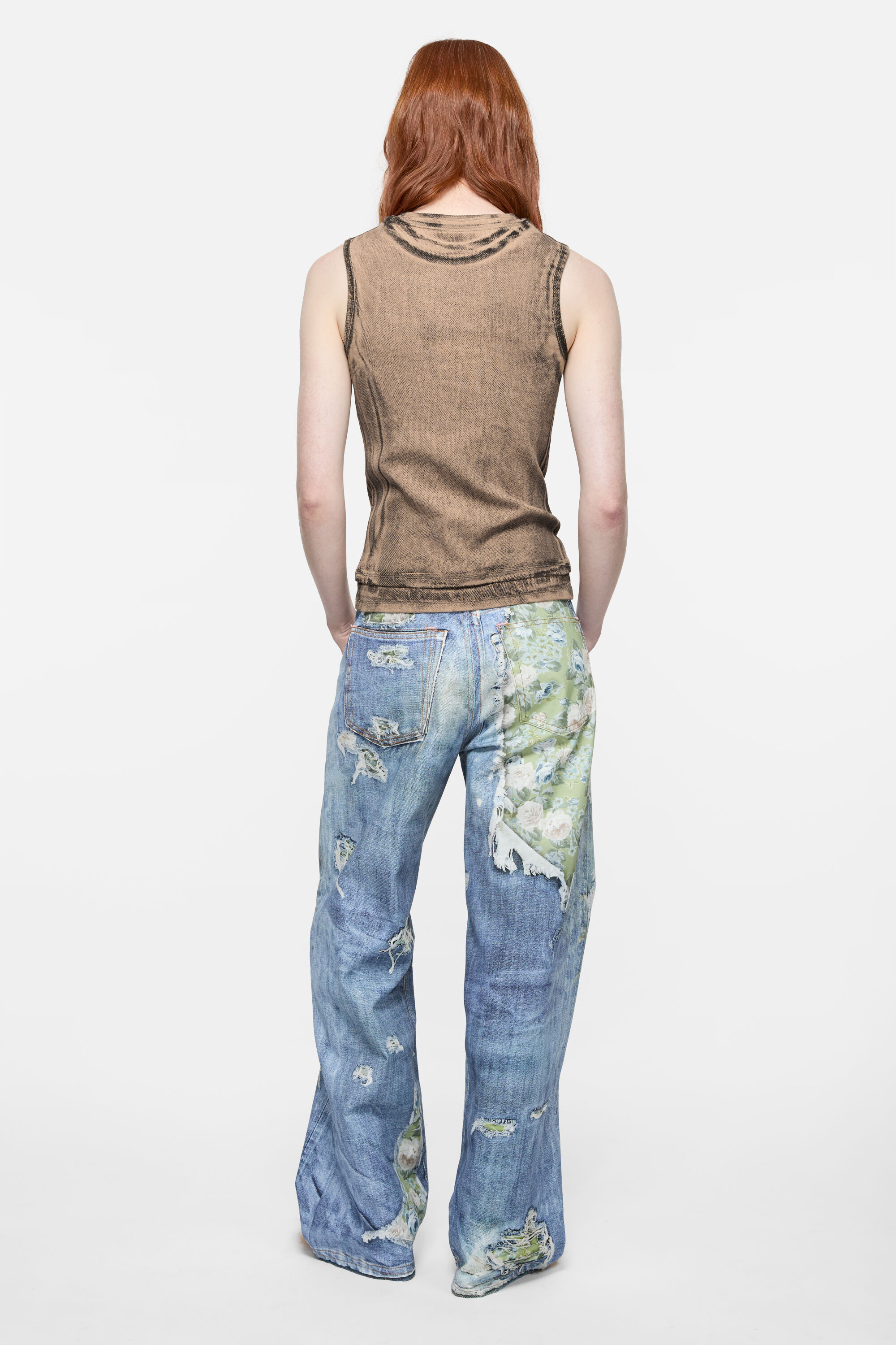 Acne Studios デニムタンクトップ Acne Studios - Layered logo tank top - Pumpkin orange