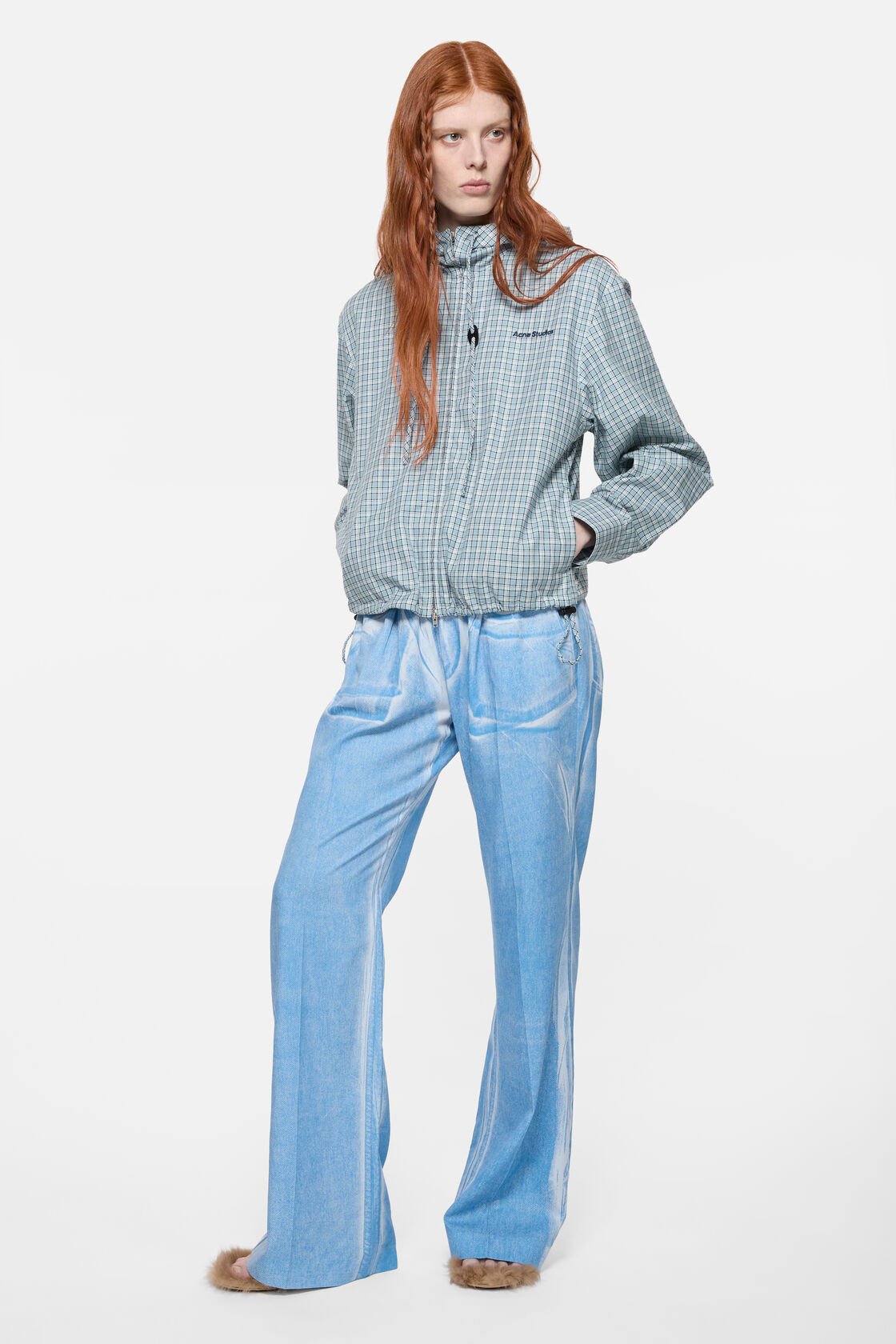 Casual printed trousers, Light blue, 2000x