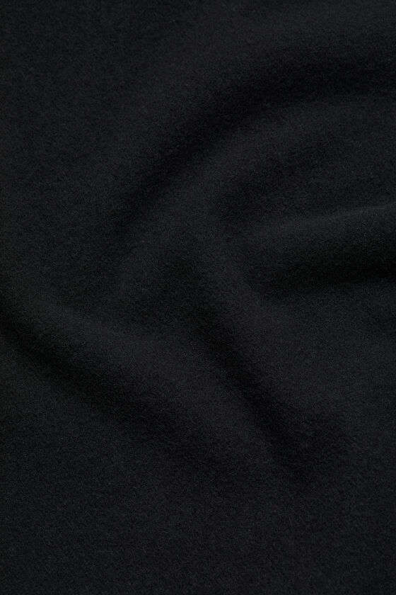 Fringe wool scarf – Narrow, Black, 2000x