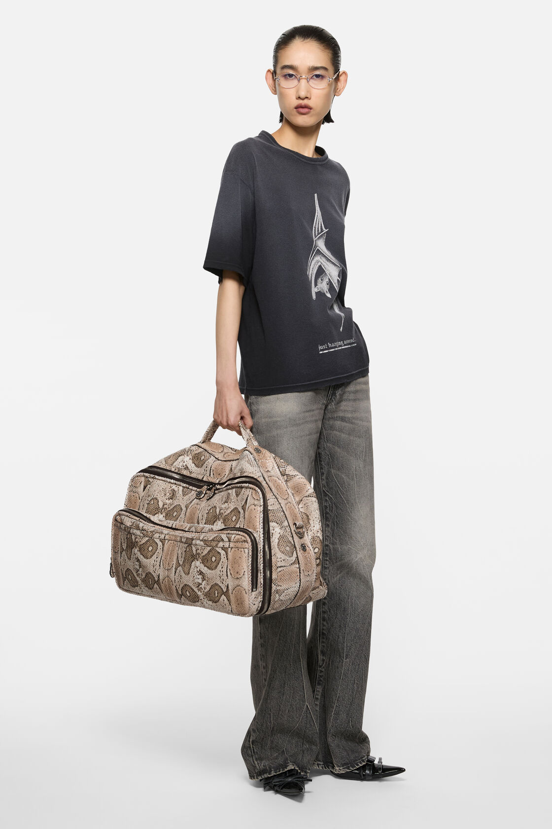 Camero snake print duffle bag, Beige Multi, 2000x