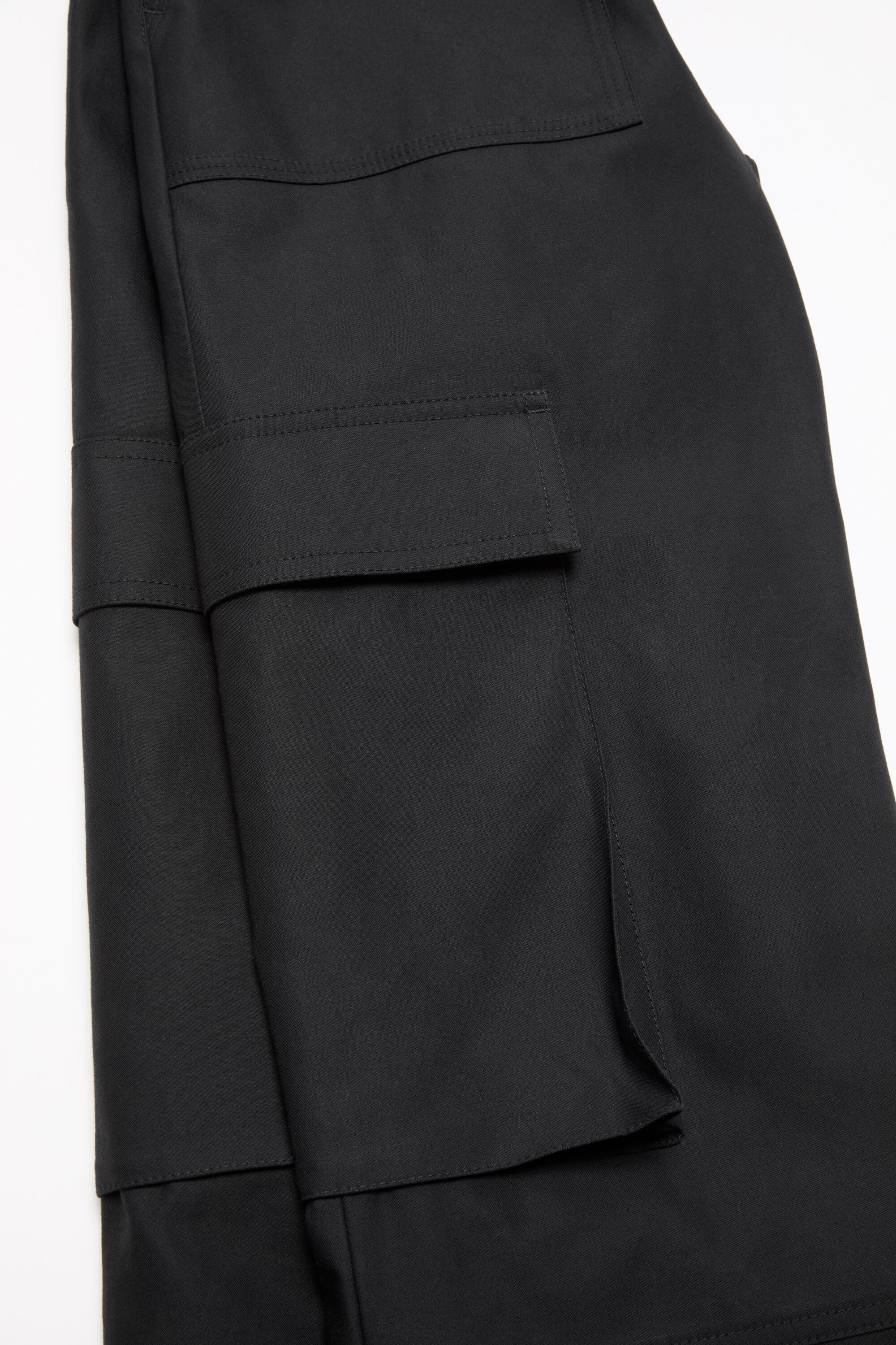 Acne Studios - Cotton satin cargo trousers - Black