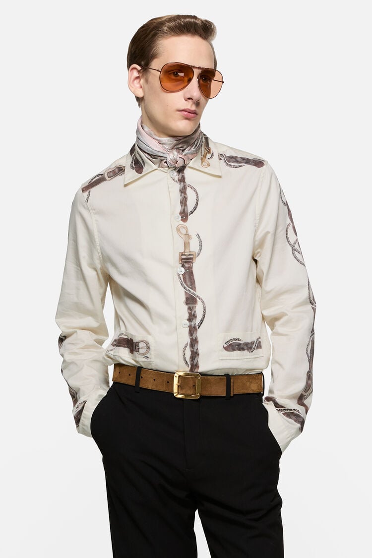 RW-MN-SHIR000029, White/brown