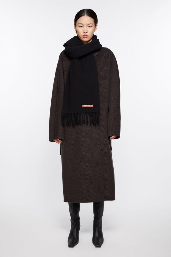 Acne Studios - Fringe wool scarf - oversized - Black