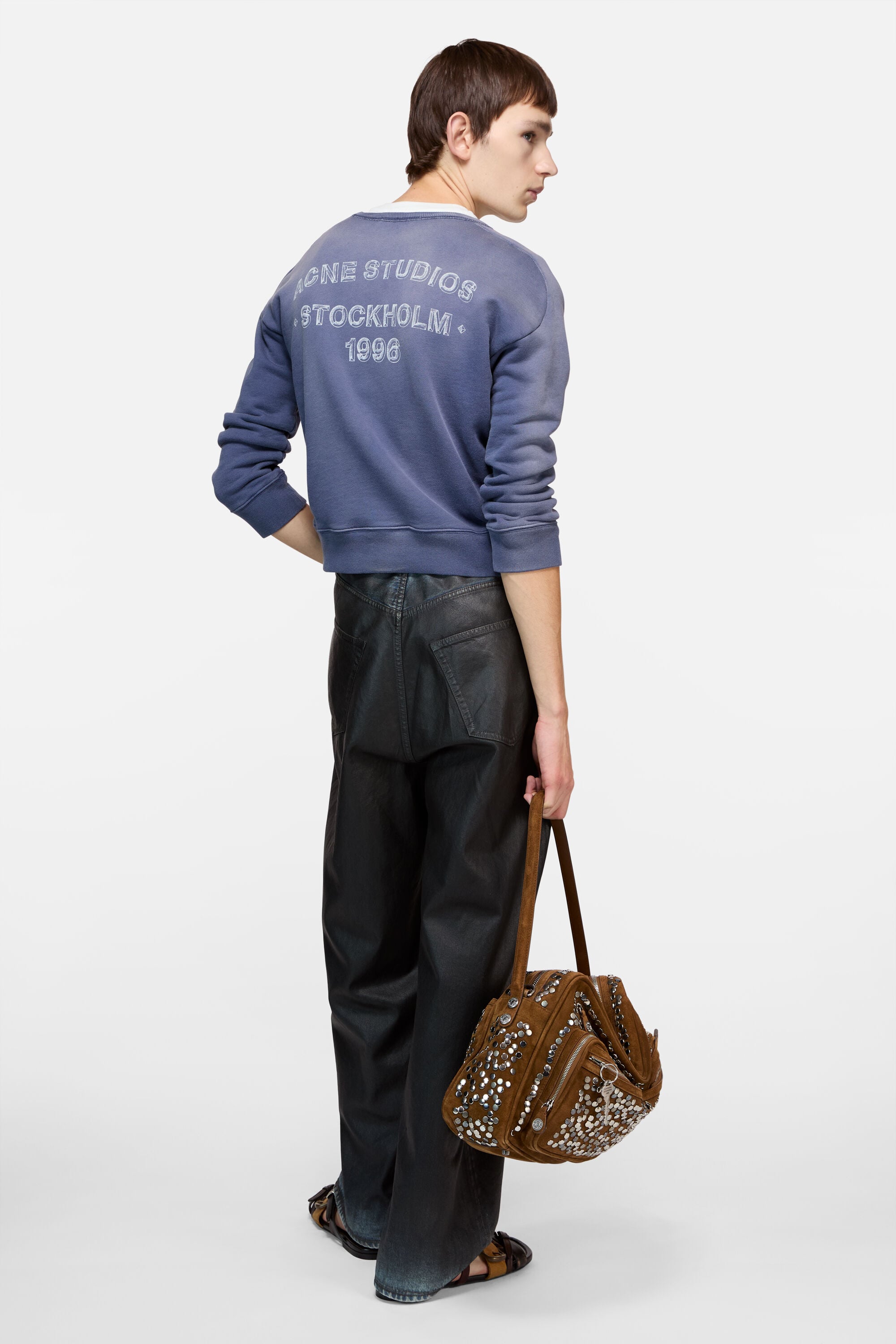 Acne Studios - スプレー加工ロゴスウェットシャツ - ネイビー