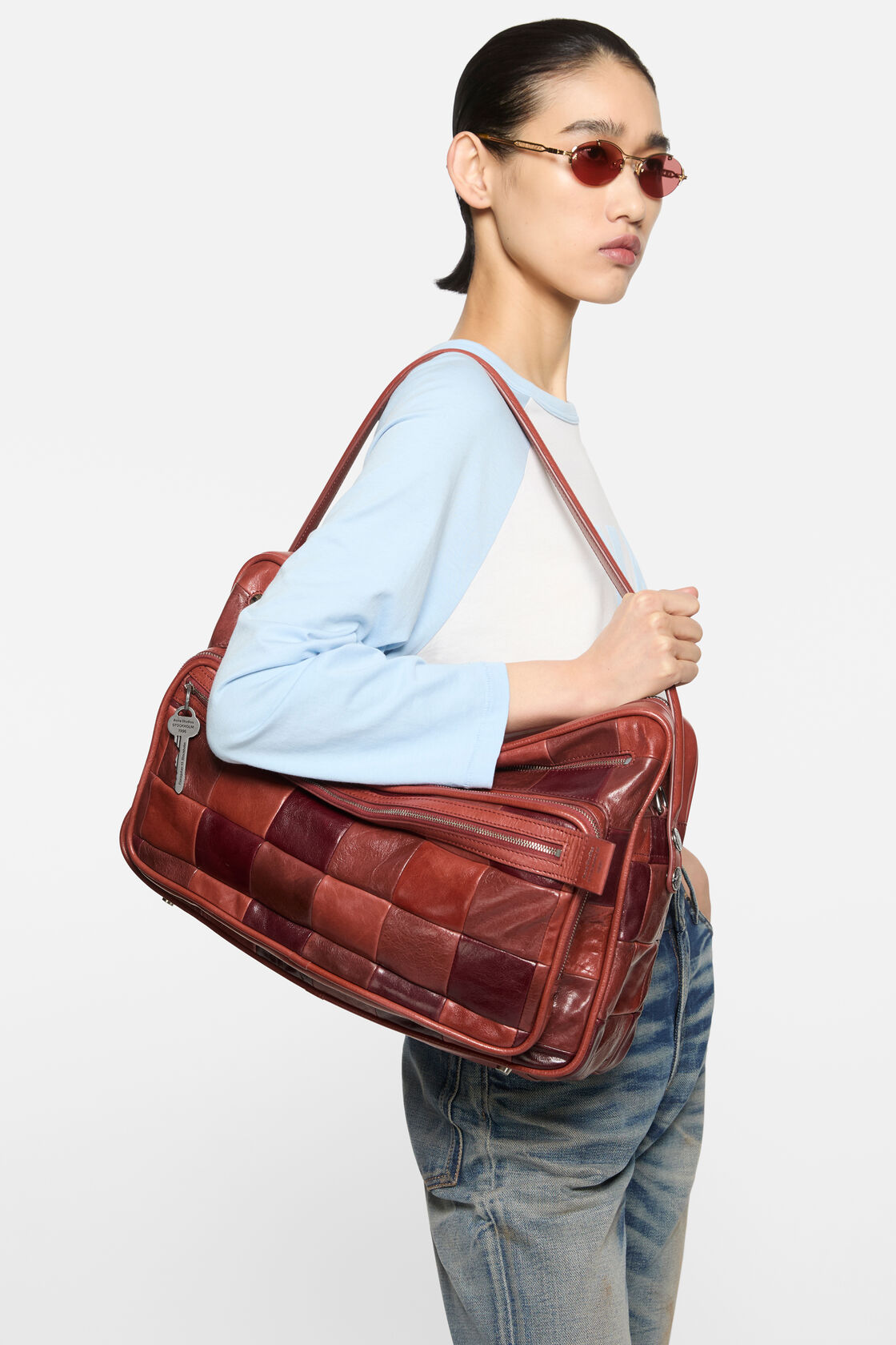 Camero Camera Patchwork Bag, Burgundy, 2000x