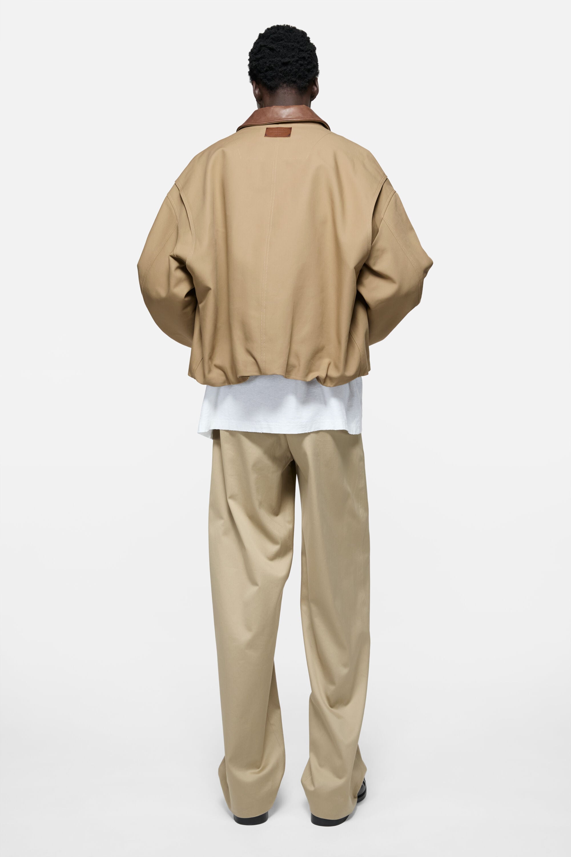 Acne Studios - フェイクレザーカラーボンバージャケット - カーキベージュ