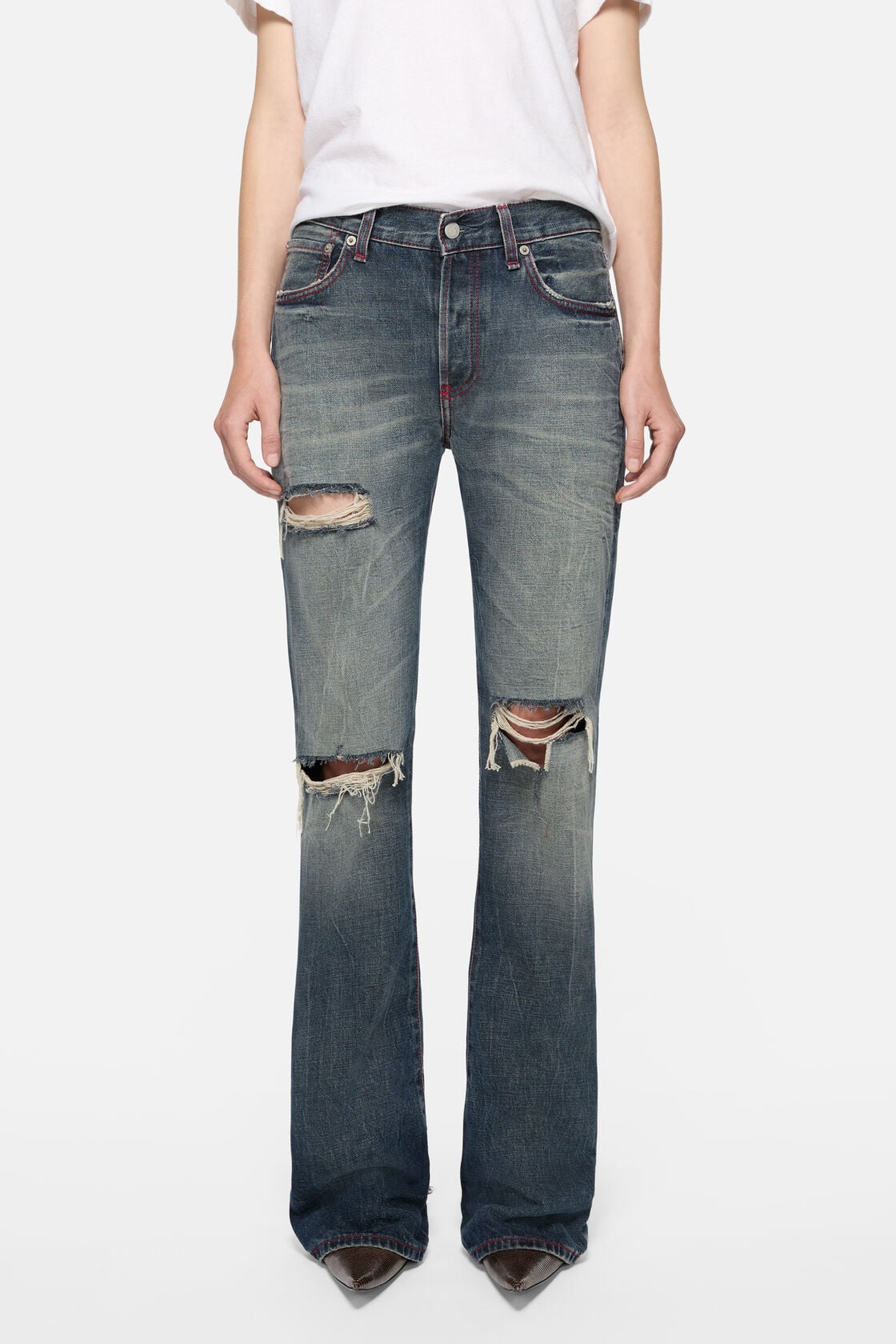 Re-edition worn jeans - 2009F, Mid Blue, 2000x