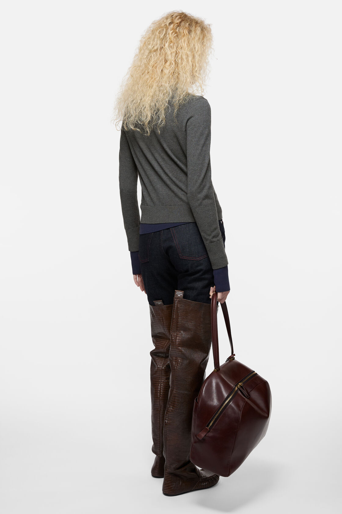 Double-layered cardigan, Dark grey/multi, 2000x
