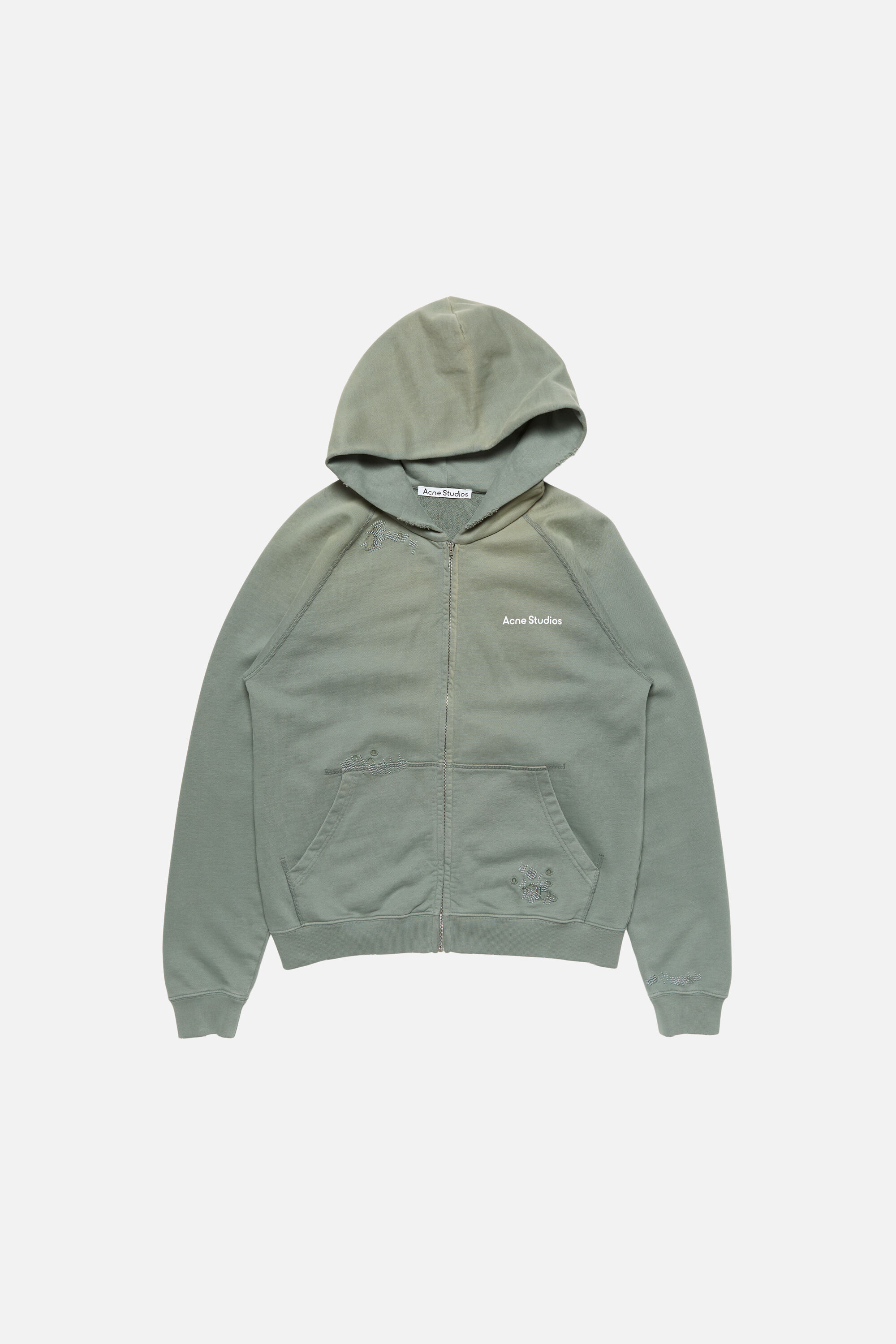 Acne Studios - Mended fleece hoodie - Slate grey