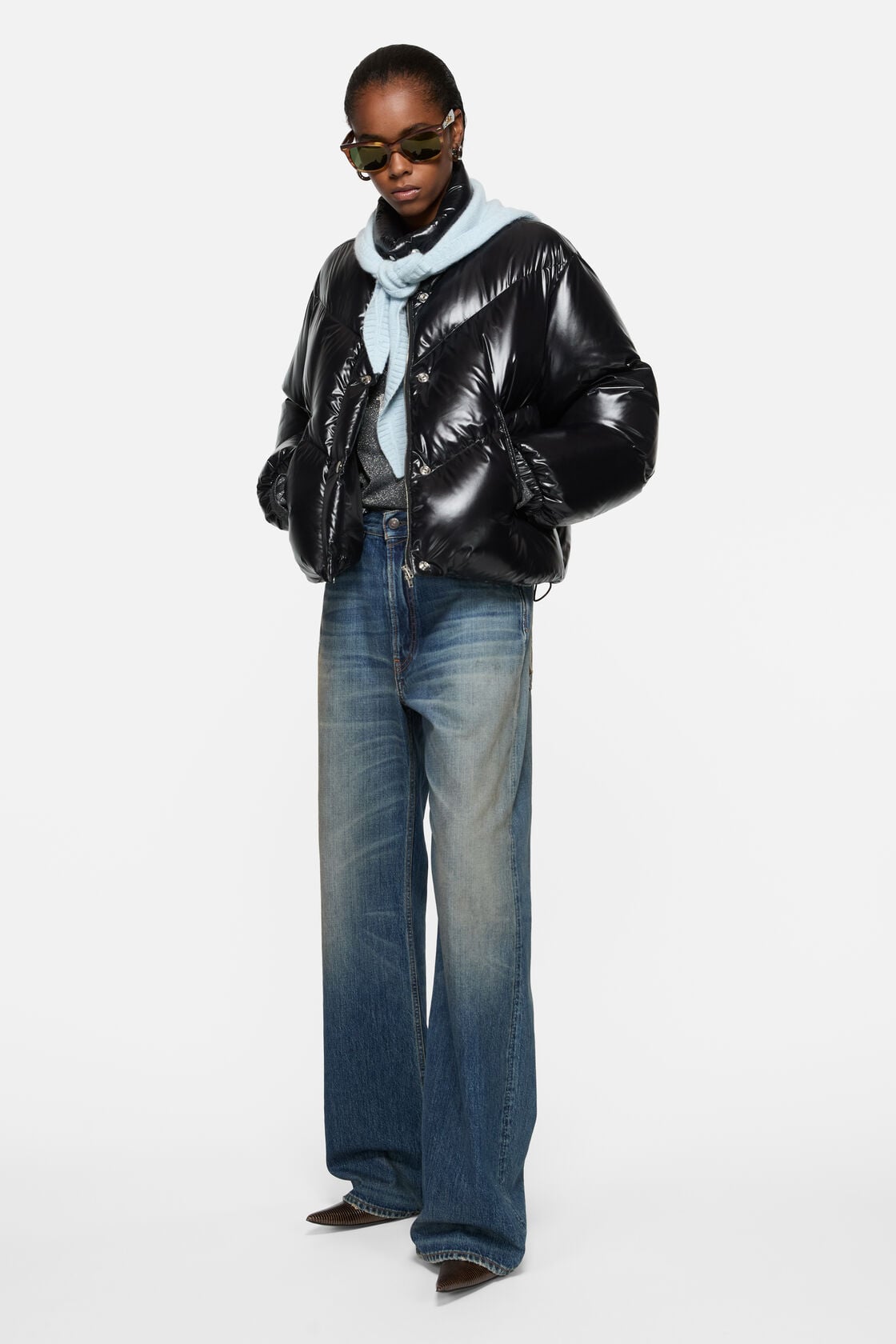 Quilted Down Jacket, Black, 2000x