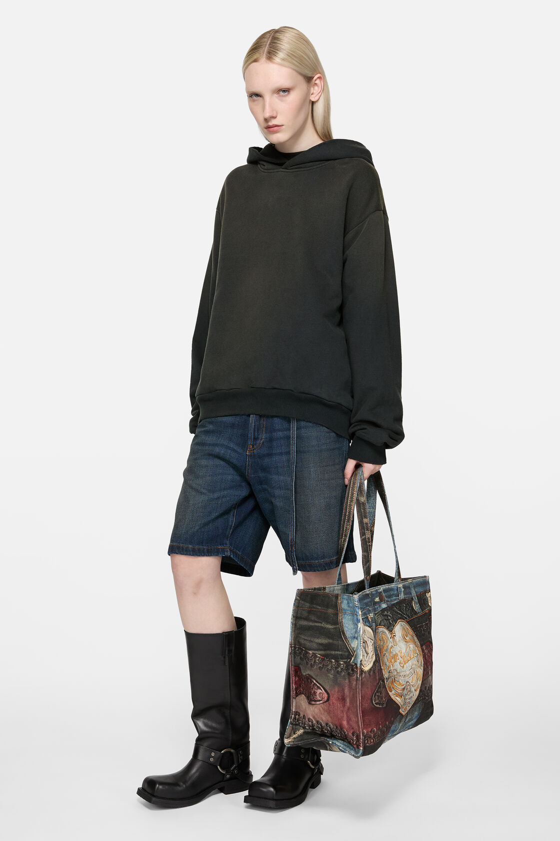 Logo hooded sweater, Black, 2000x