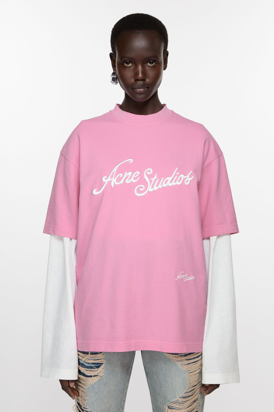 로고 티셔츠 - 릴랙스핏, 버블 핑크, 2000x