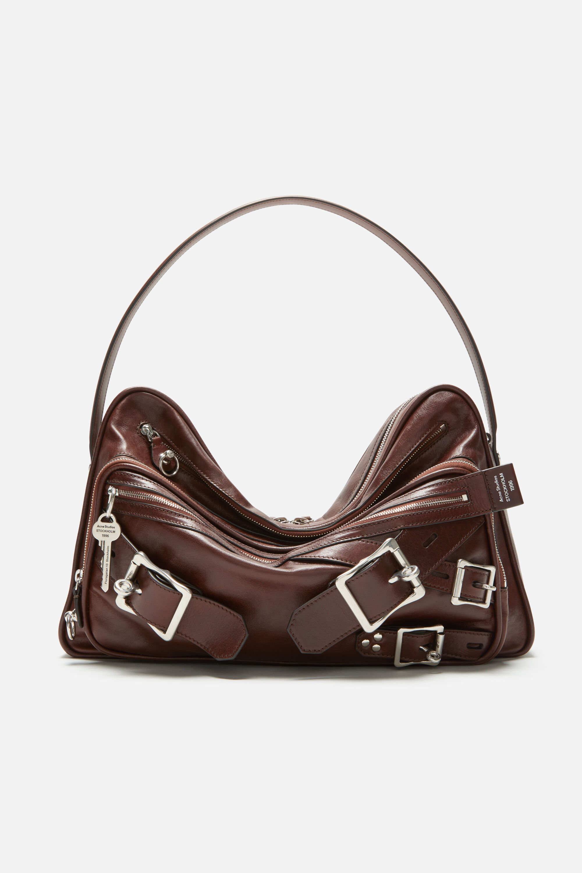 acne studios コニャックブラウン カメオバックル レザー　ベルト Acne Studios - Camero Camera bag with buckles - Cognac brown