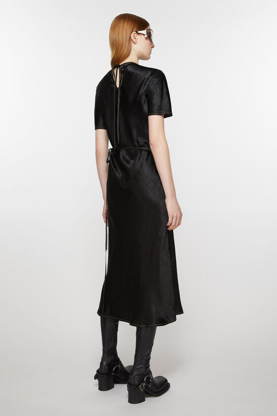 Acne Studios - サテンラップドレス - ブラック