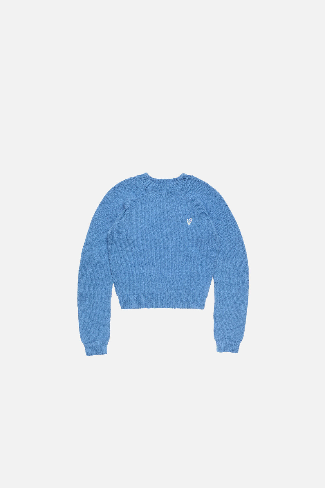 Cropped crewneck sweater, Ocean blue, 2000x