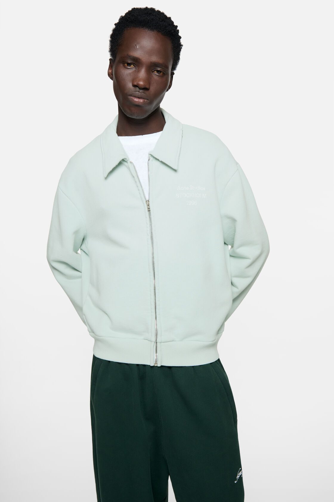Cardigan with collar, Pale mint, 2000x