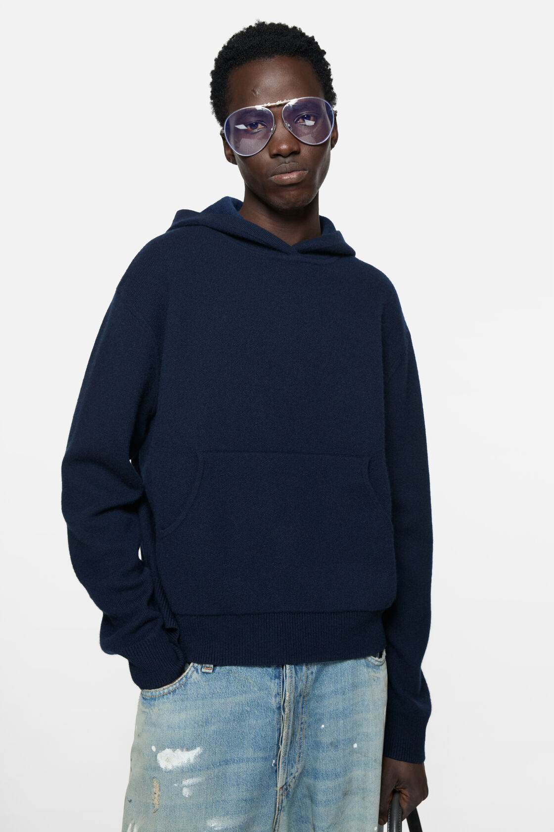 Cashmere hoodie, Ink blue, 2000x