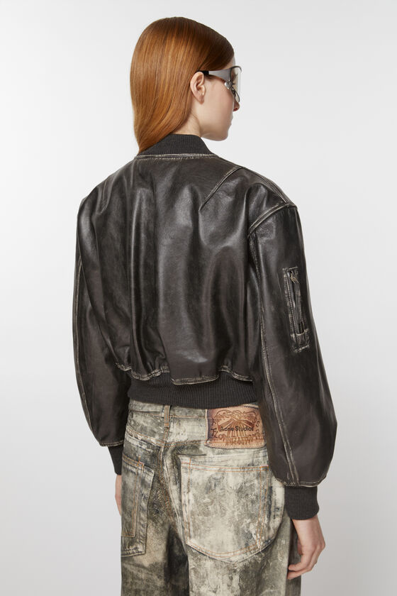 Acne Studios - Leather bomber jacket - Black