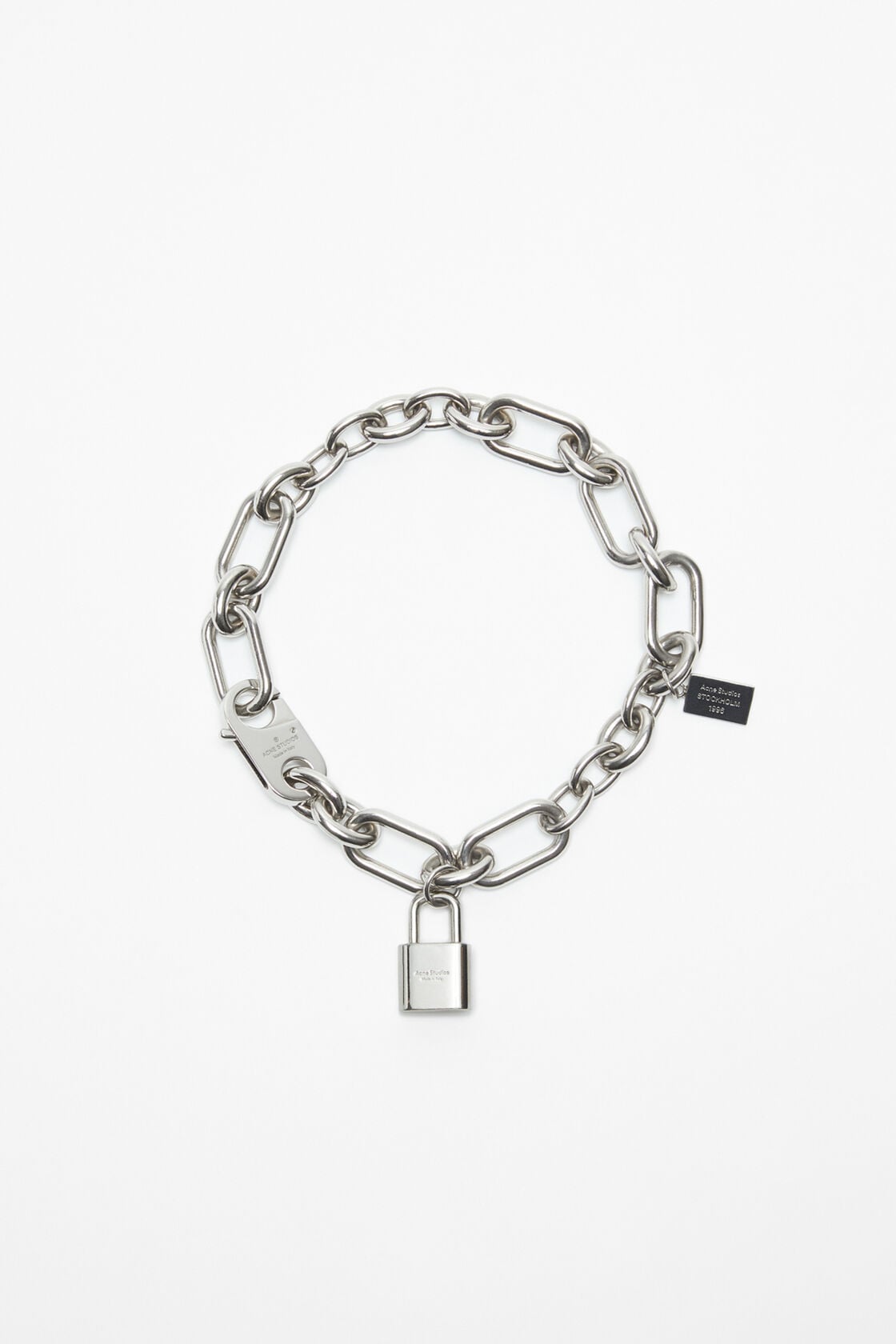 Padlock chain necklace, Silver, 2000x