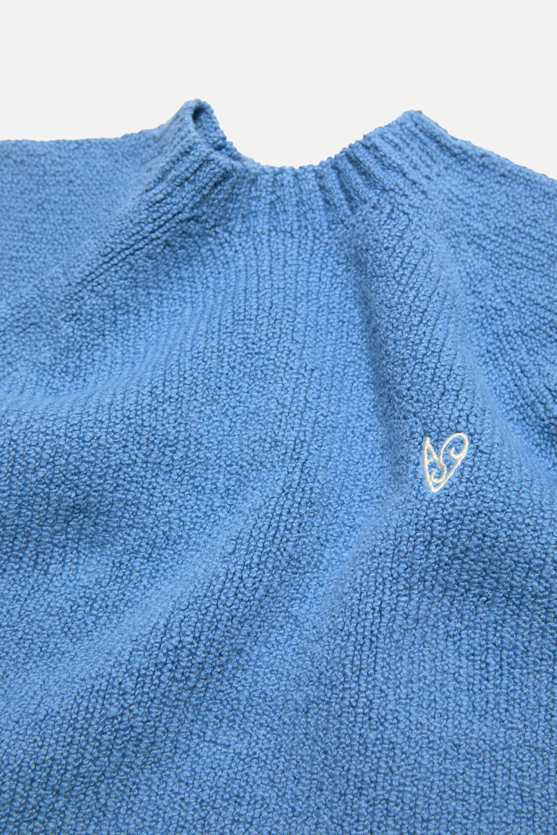 Cropped crewneck sweater, Ocean blue, 2000x