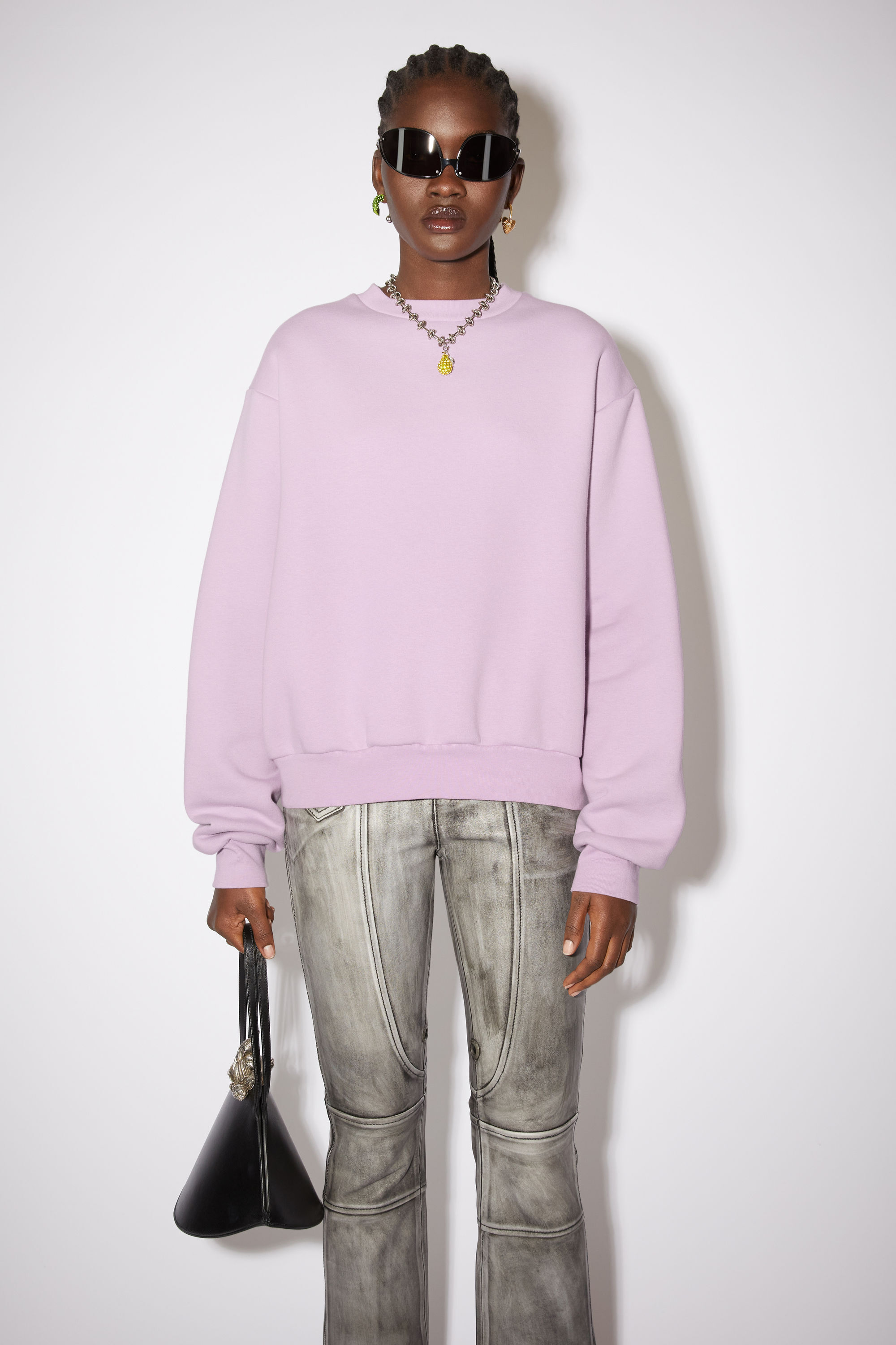 아크네 스튜디오 Acne Studios Crew neck sweatshirt - Violet pink