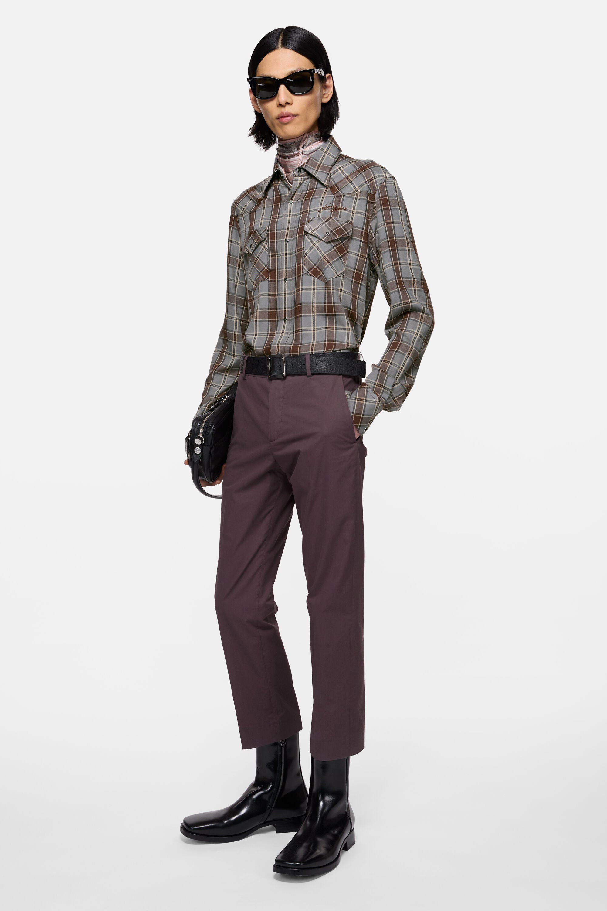 Acne Studios - フランネルチェック ボタンアップシャツ - マルチグレー