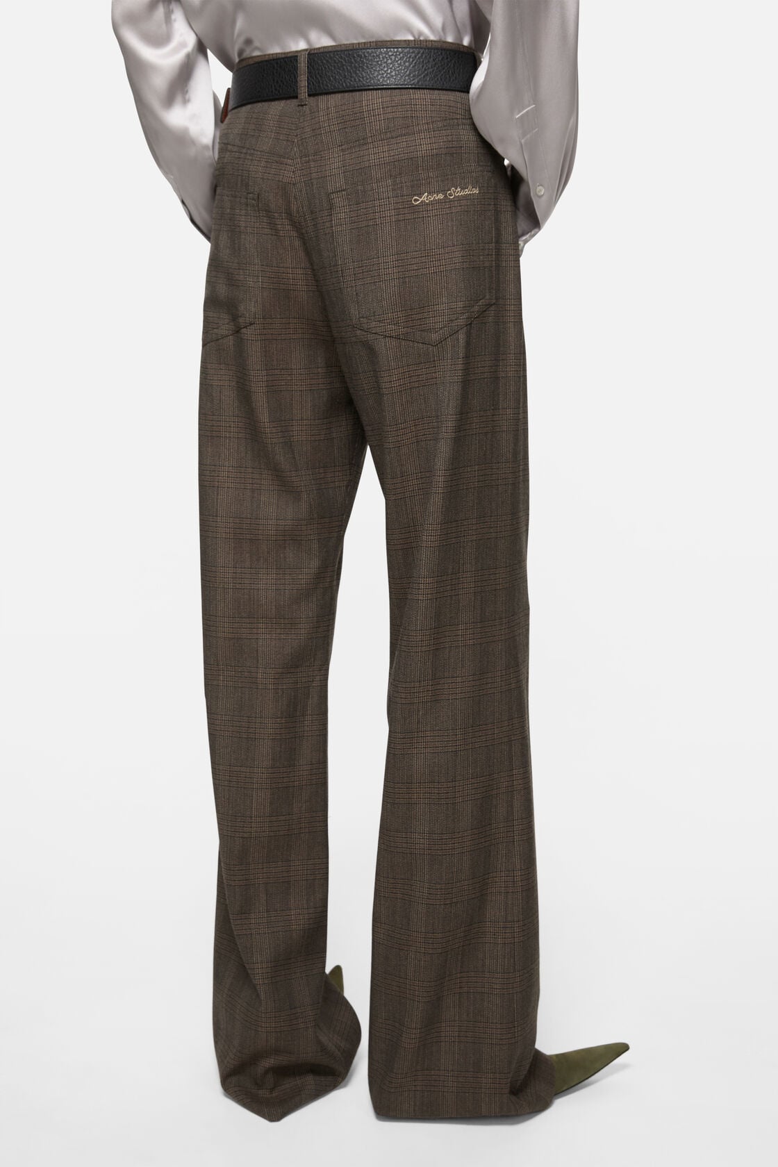 Tailored Wool Check Trousers, Brown/black, 2000x