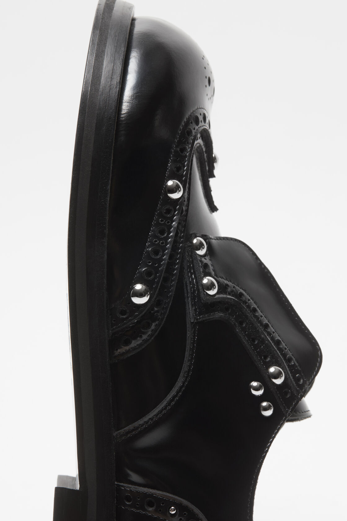 Lace-up leather shoes, Black, 2000x
