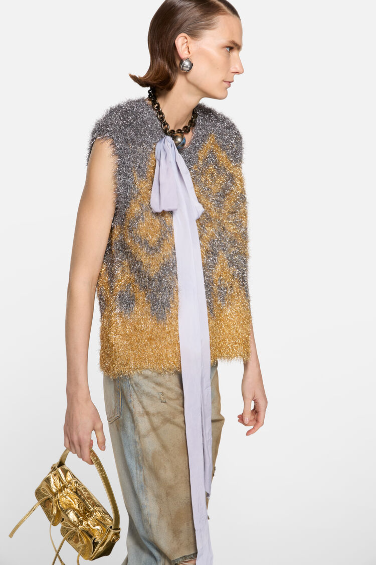 Multipocket Micro Crossbody Lux Metallic Winter, Gold