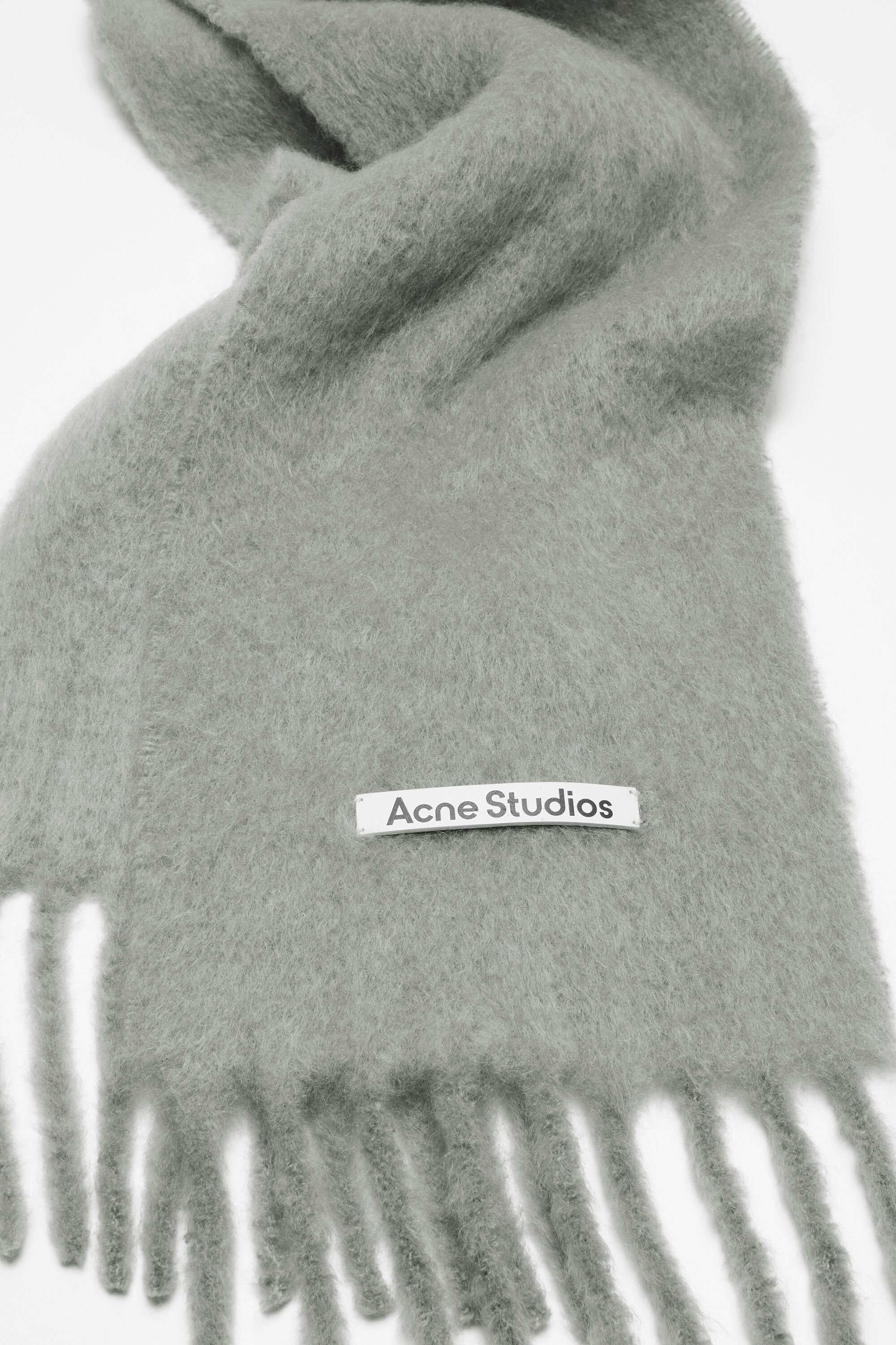 Acne Studios - Mohair logo scarf - Grey