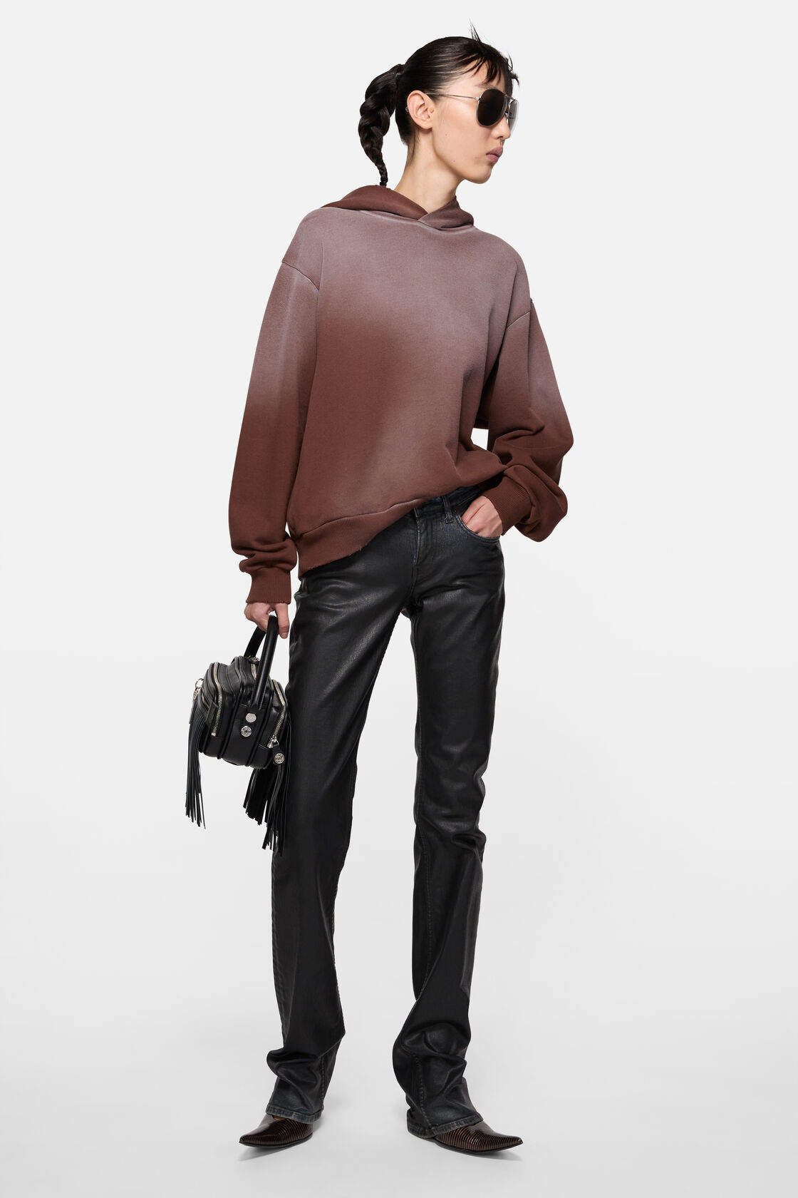 Logo hooded sweater, Chocolate brown, 2000x