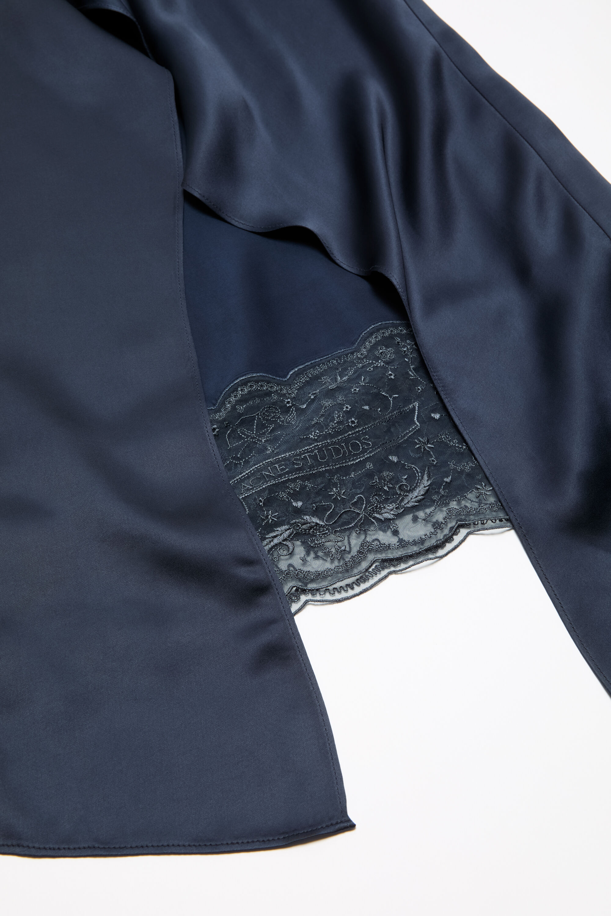 Acne Studios - Layered satin skirt - Navy blue