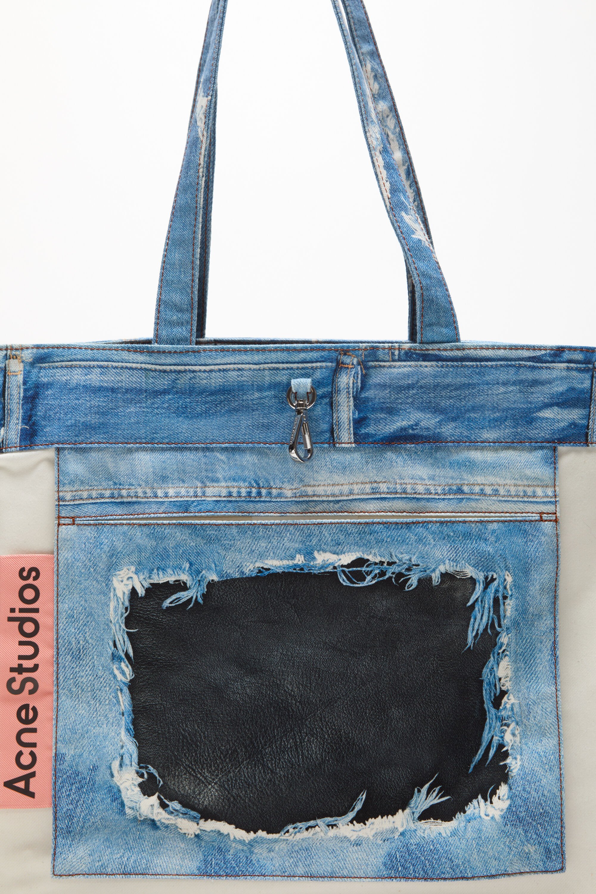 Acne Studios - denim print tote - Mid Blue