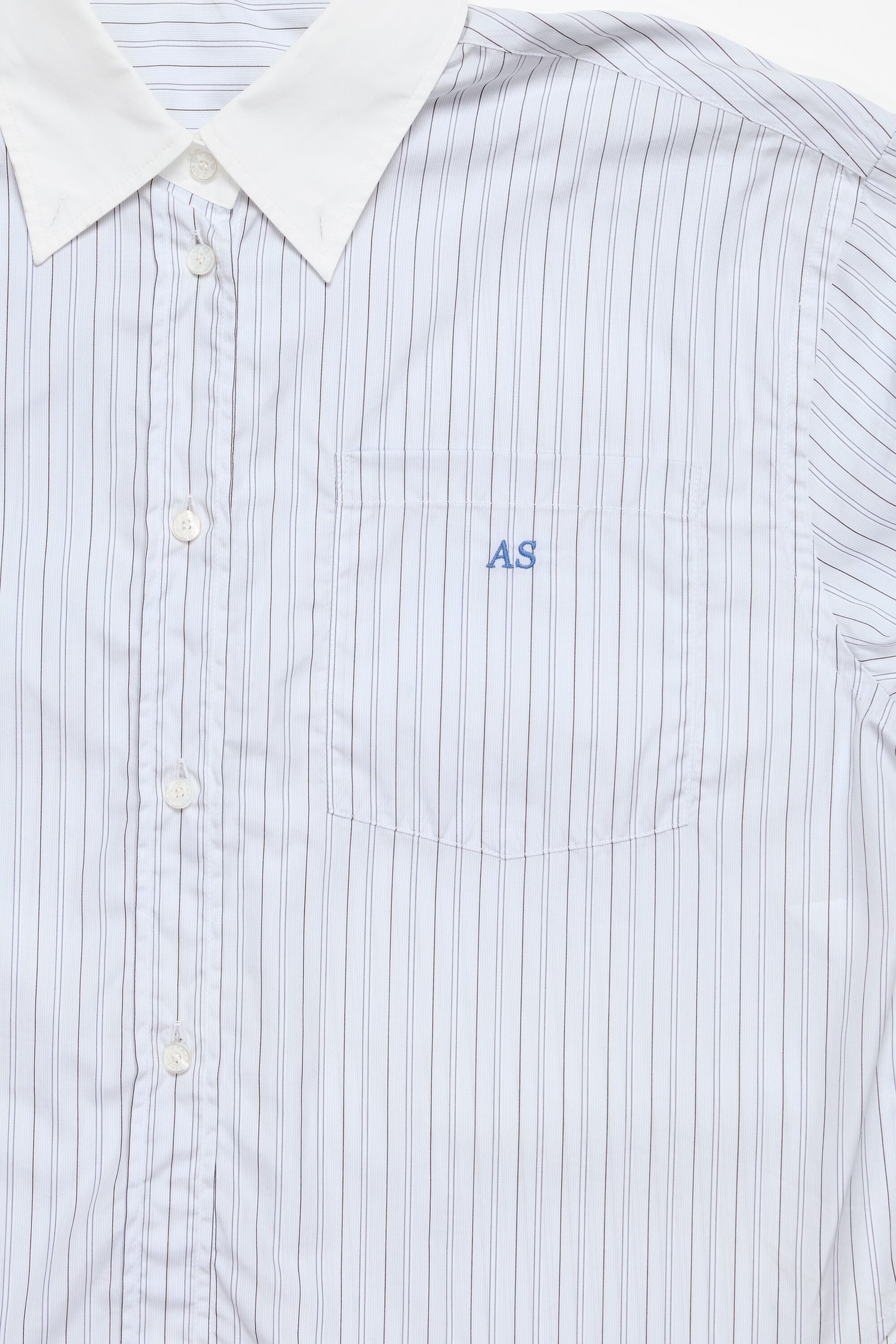Acne Studios - Pinstripe button-up shirt - White/blue