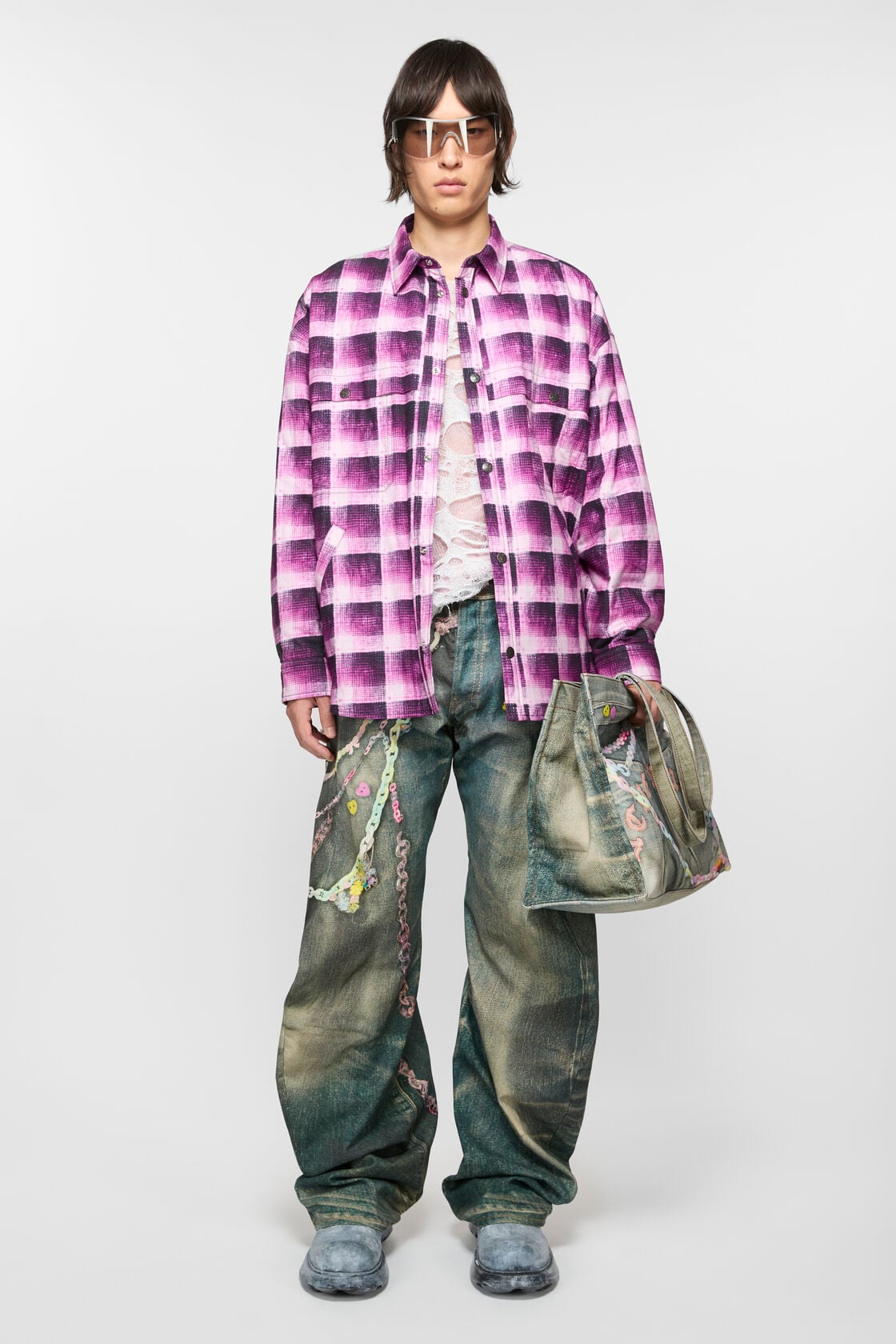 Check button-up shirt, Pink, 2000x
