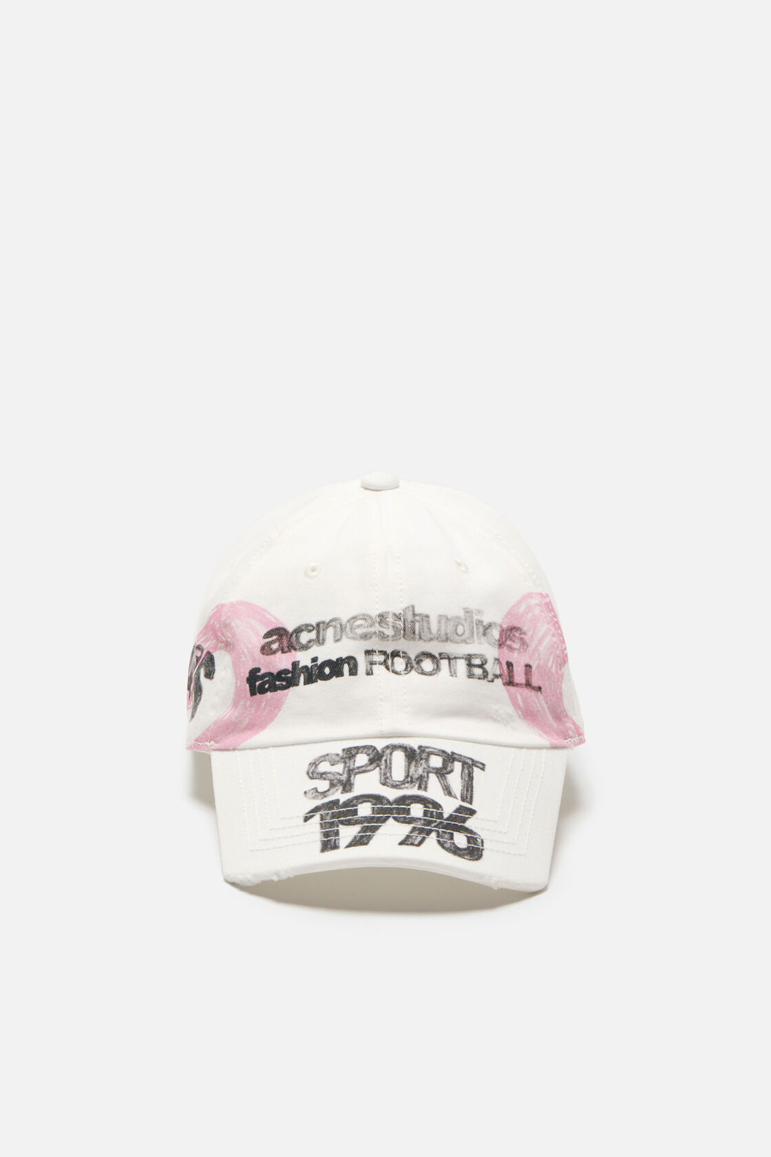 Distressed logo cap, White, 2000x