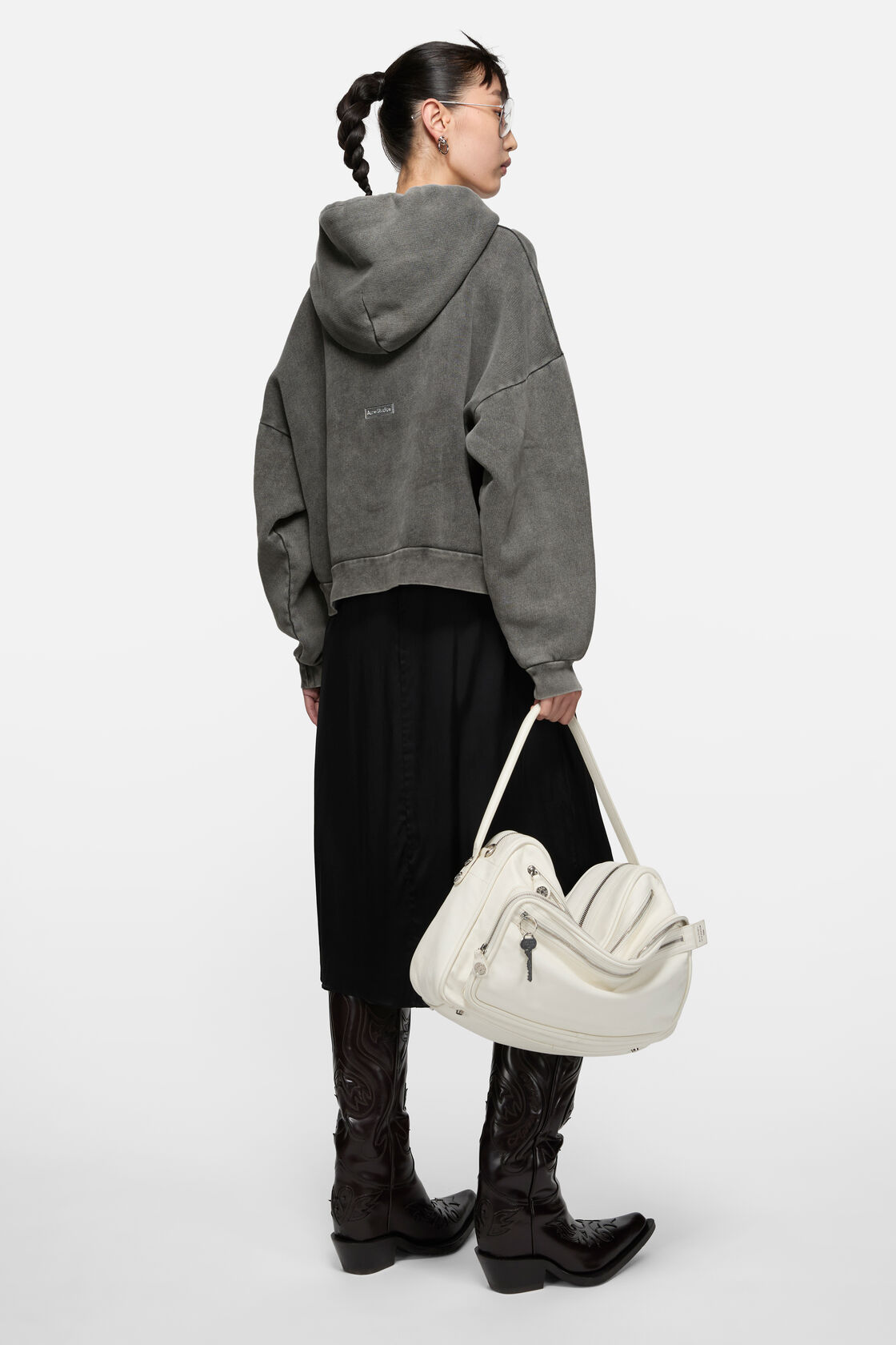 Hooded sweater logo patch, Faded black, 2000x