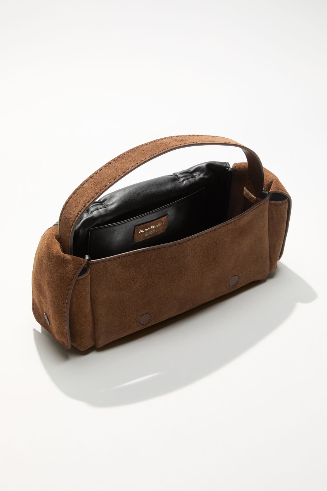 Multipocket suede shoulder bag, Cognac brown, 2000x