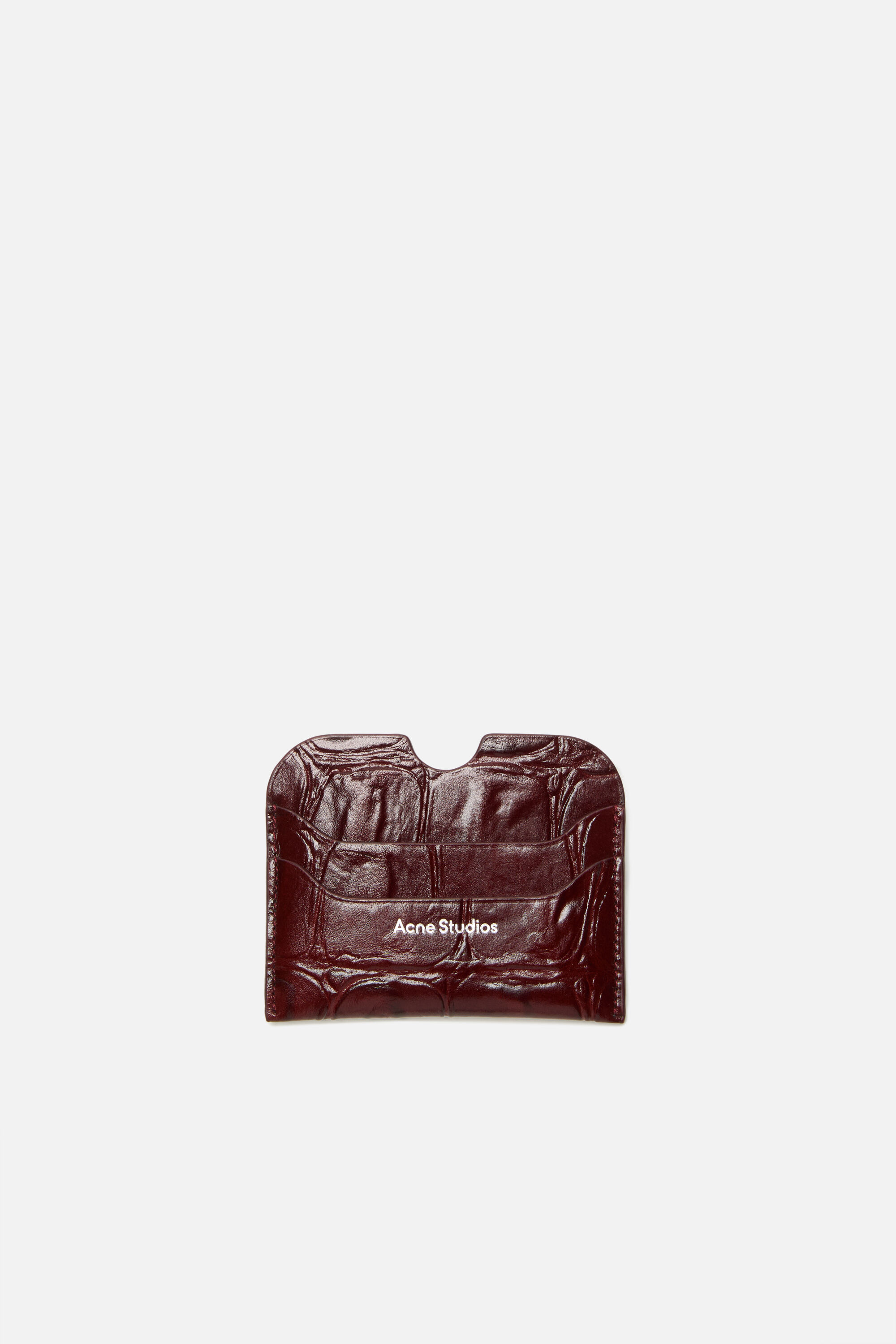 Acne Studios - レザーカードホルダー - バーガンディ