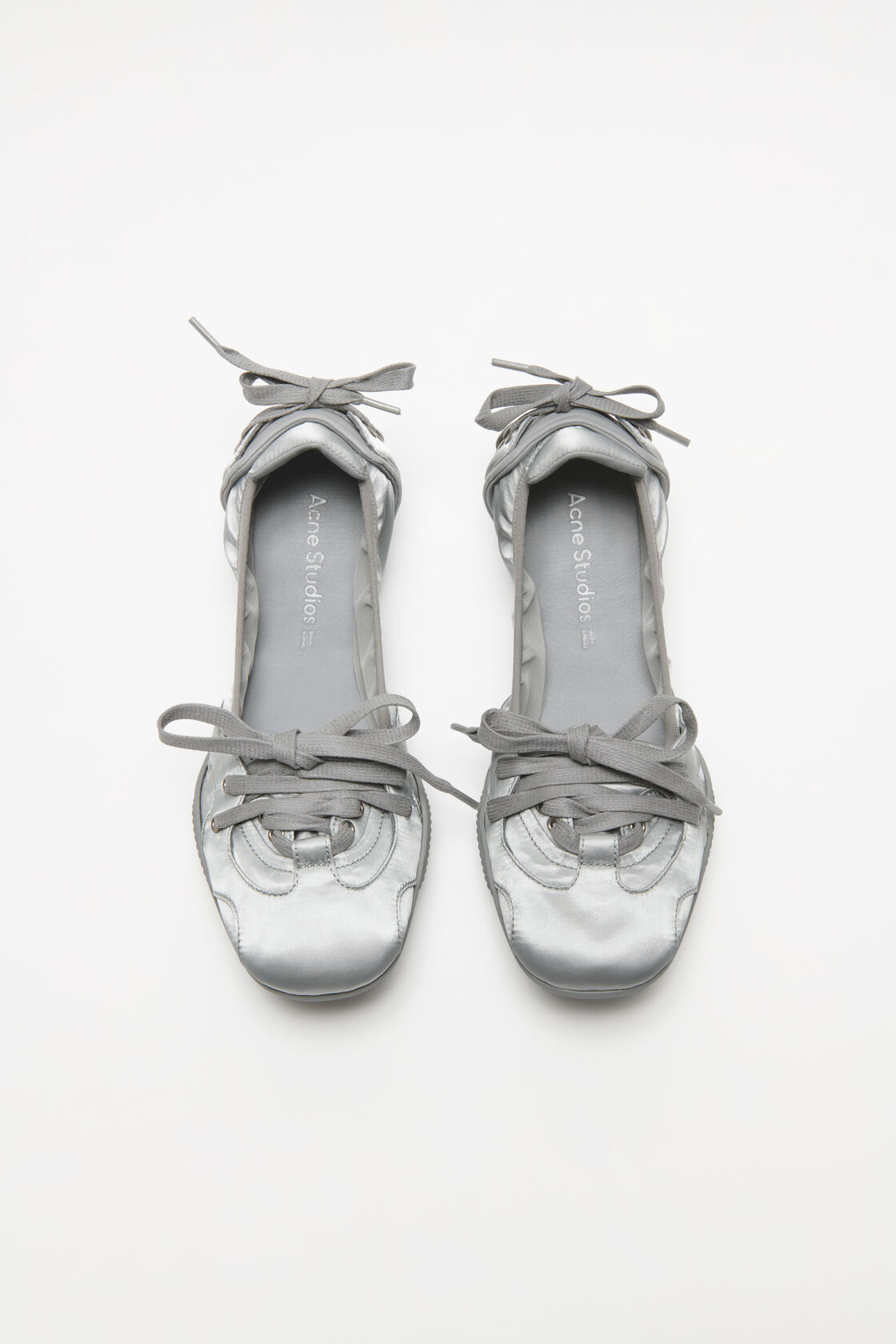 Lace-up satin shoes, Light grey, 2000x