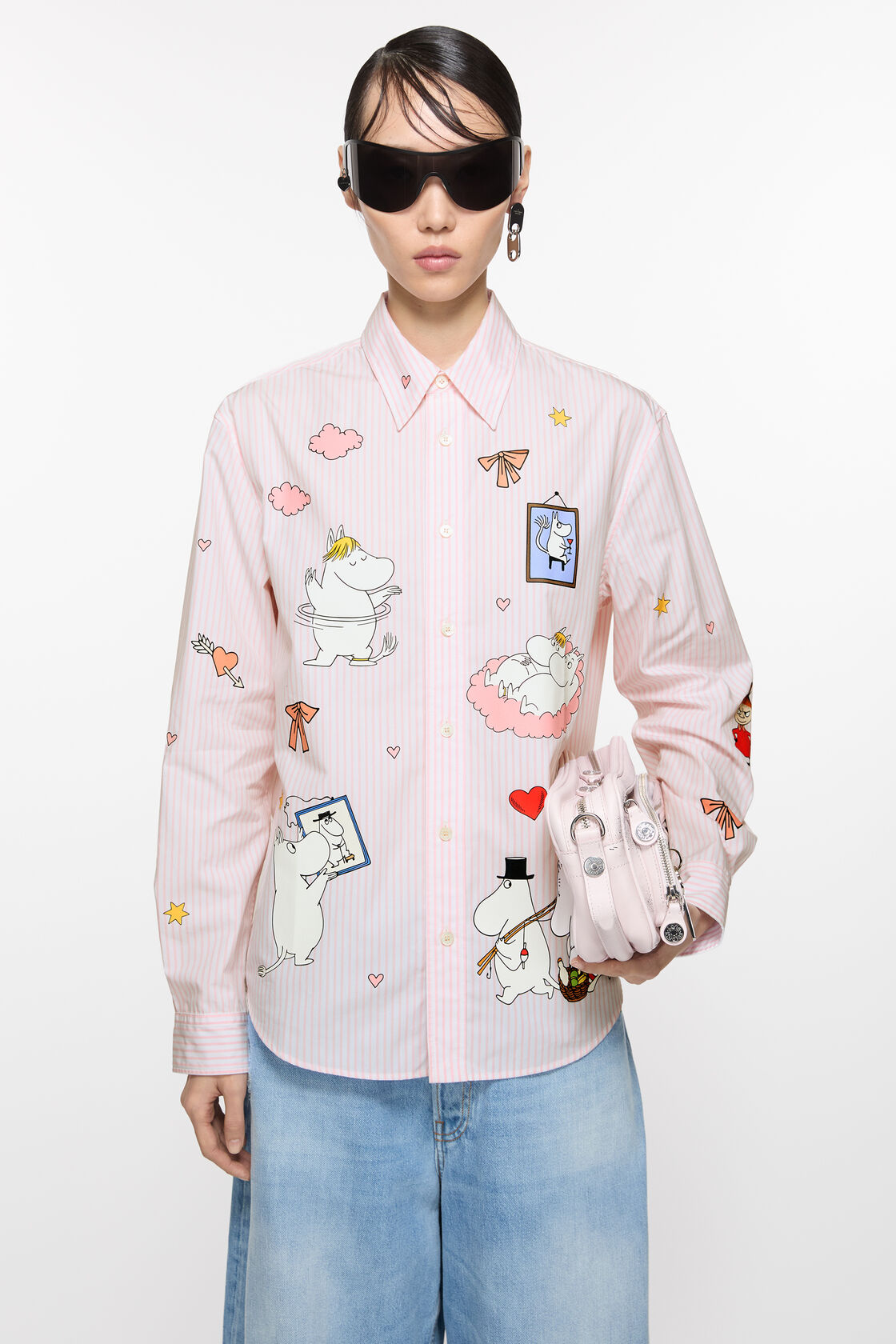 Acne Studios x Moomin 纽扣衬衫 , 白色/粉色, 2000x