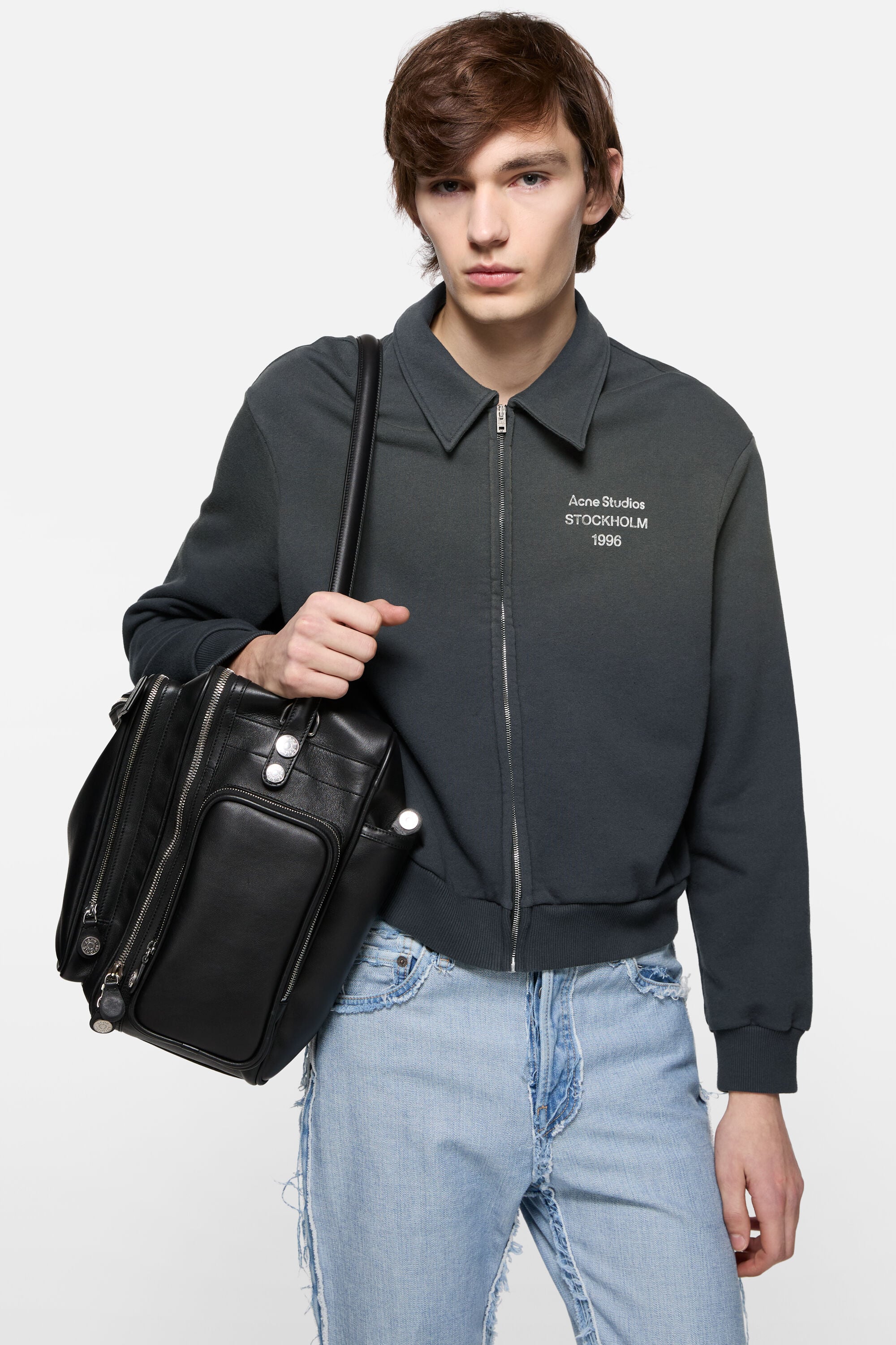 Acne Studios - Cardigan with collar - Faded black
