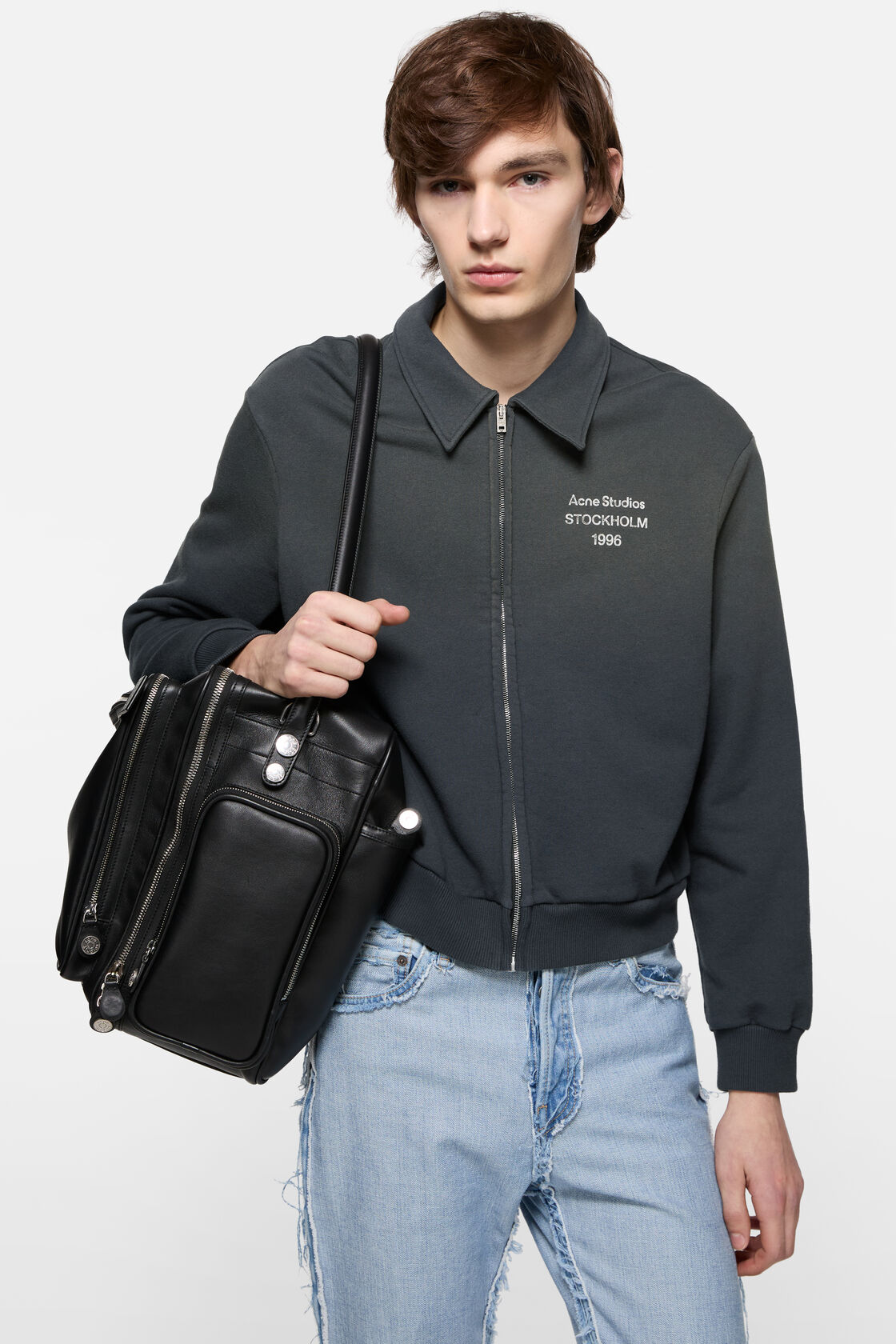 Cardigan with collar, Faded black, 2000x