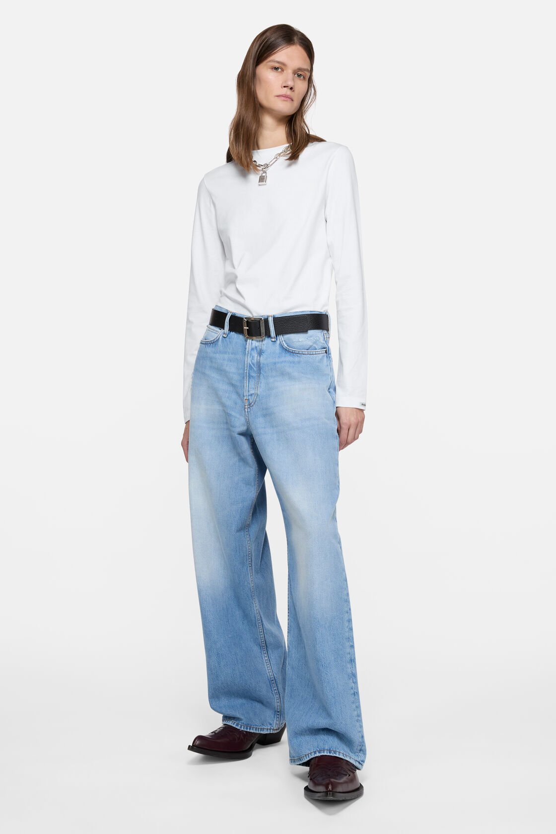 Satin label t-shirt - regular, Optic White, 2000x