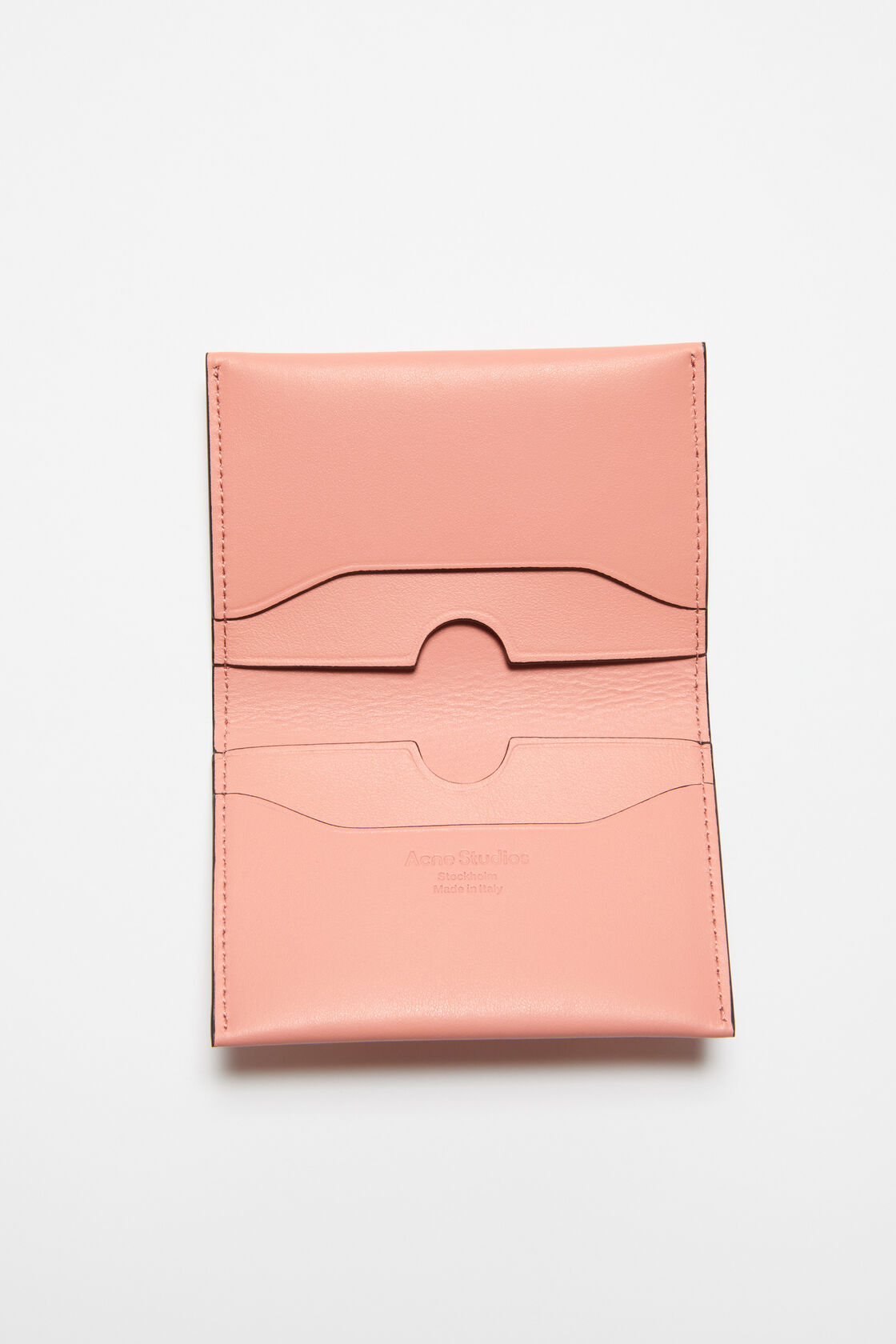 Acne Studios Folded leather wallet Salmon pink