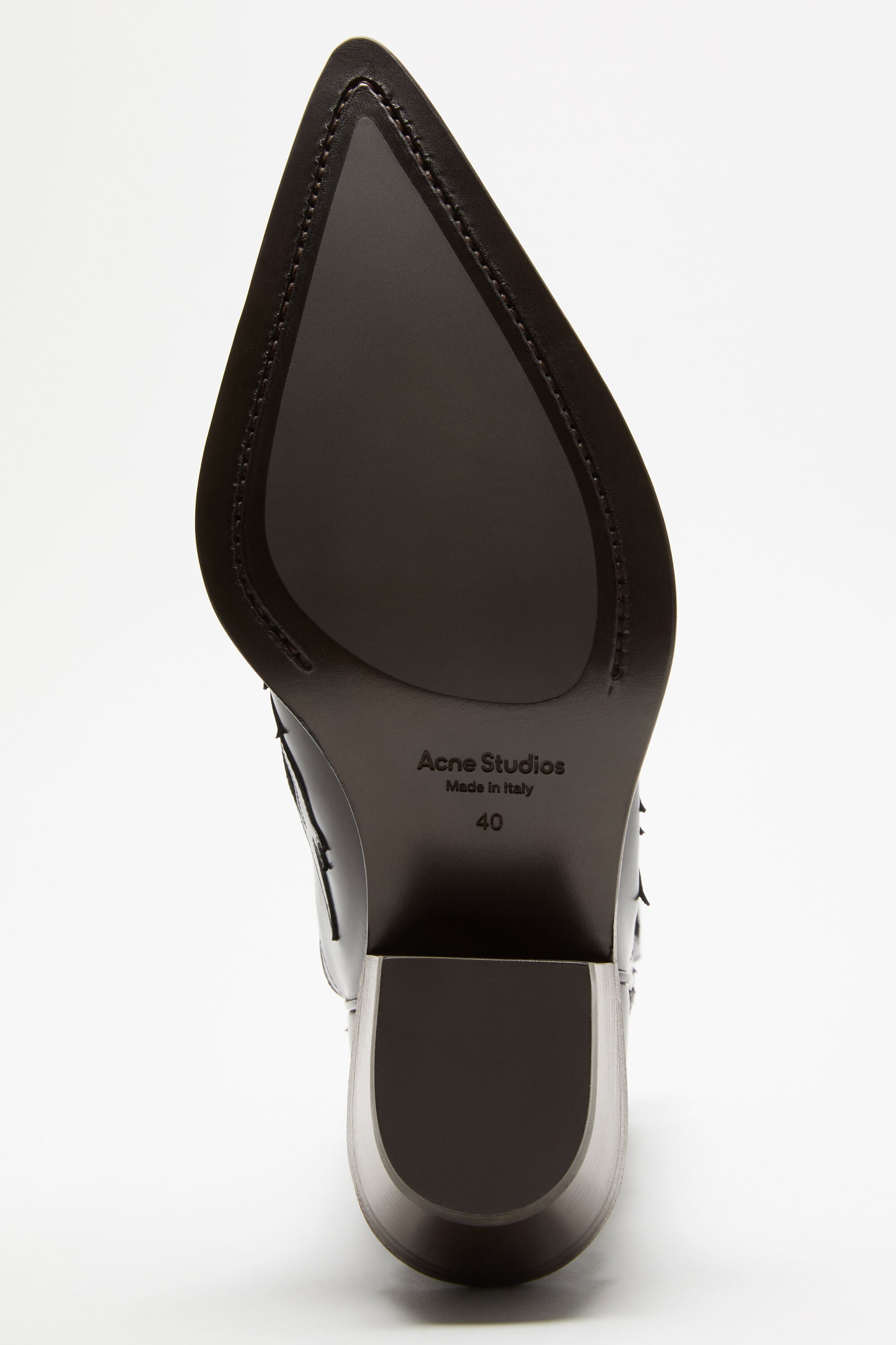 Acne Studios - ポインティレザーカウボーイブーツ - ブラウン