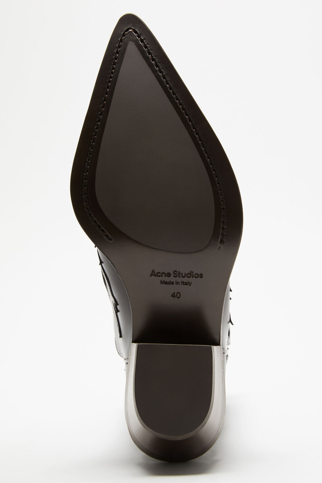 Pointy leather cowboy boot, Brown, 2000x