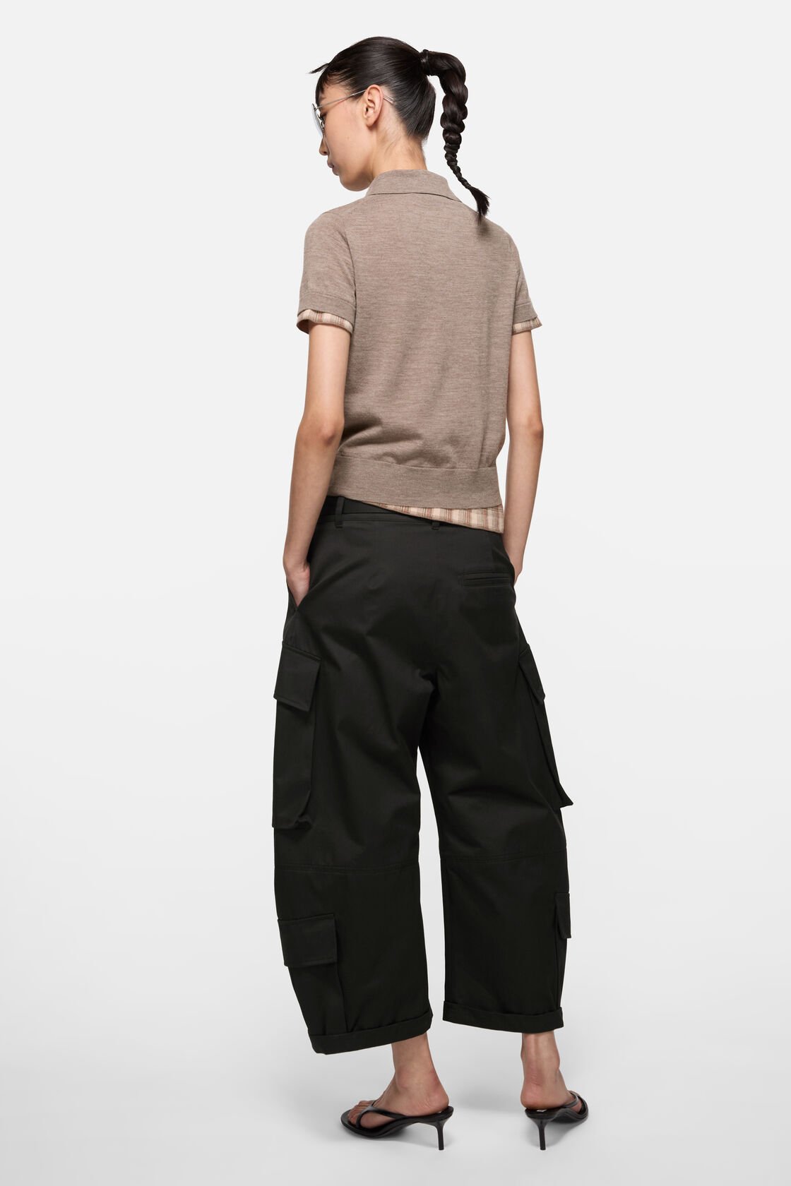 Twill cargo trousers, Black, 2000x