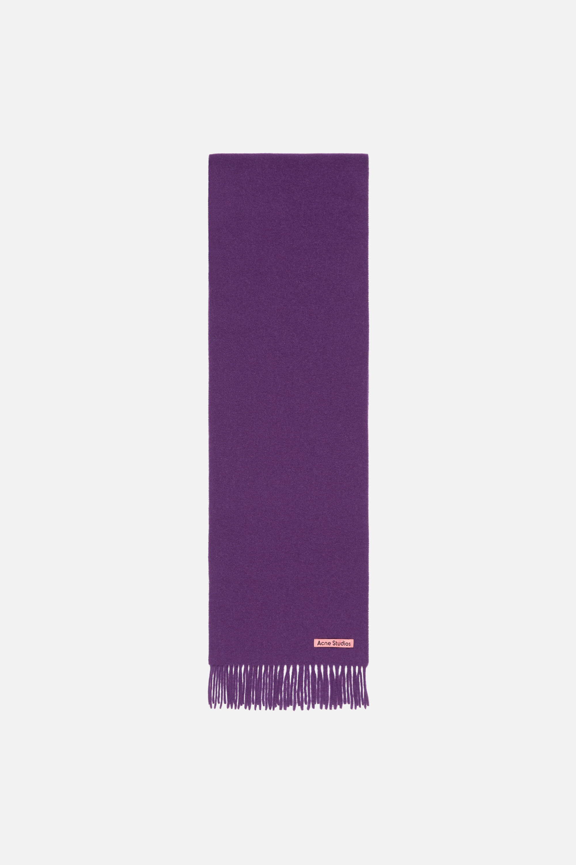 Acne Studios - Fringe wool scarf - skinny - Brown melange