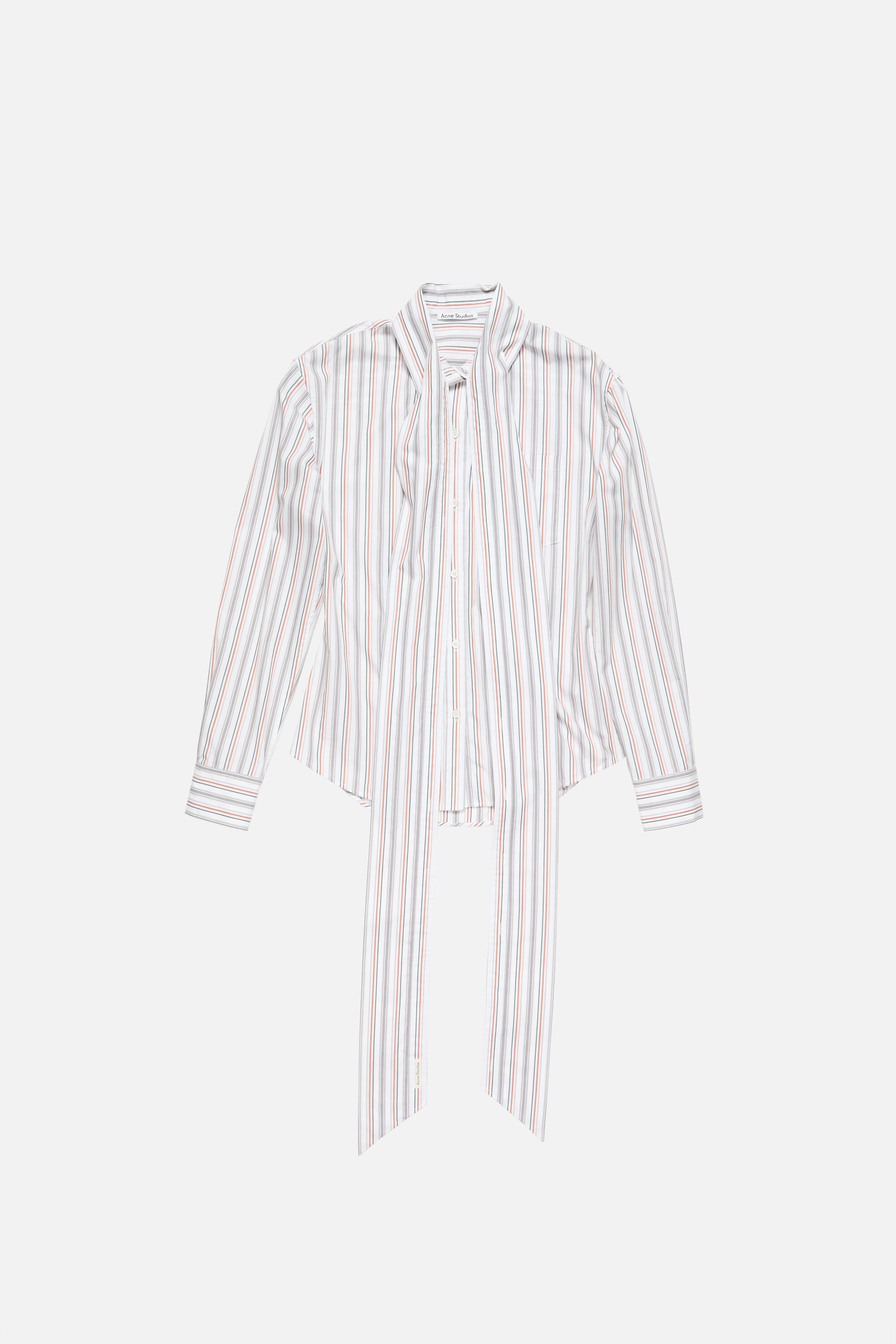 激安美品❗お洒落お買い得‼️JWANDERSONスカーフ付きストライプシャツ Acne Studios - スカーフ付きストライプブラウス - オレンジ/グレー